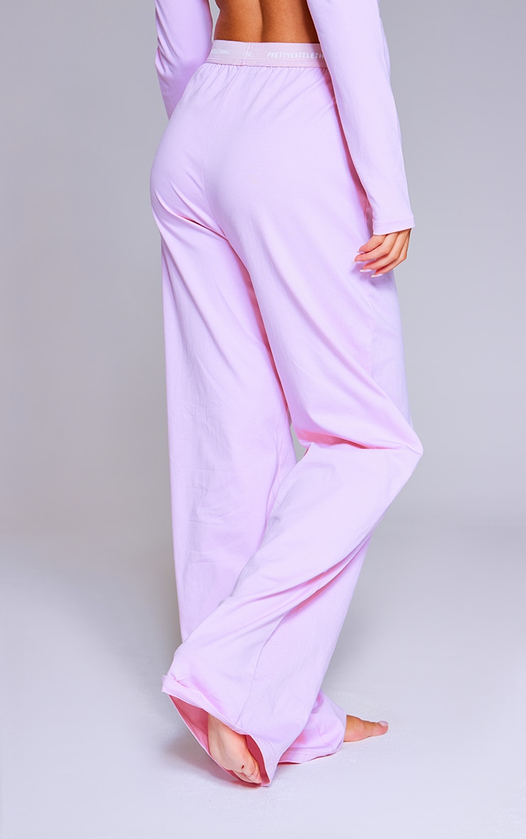 PRETTYLITTLETHING Baby Pink Tape Detail PJ Pants image 3