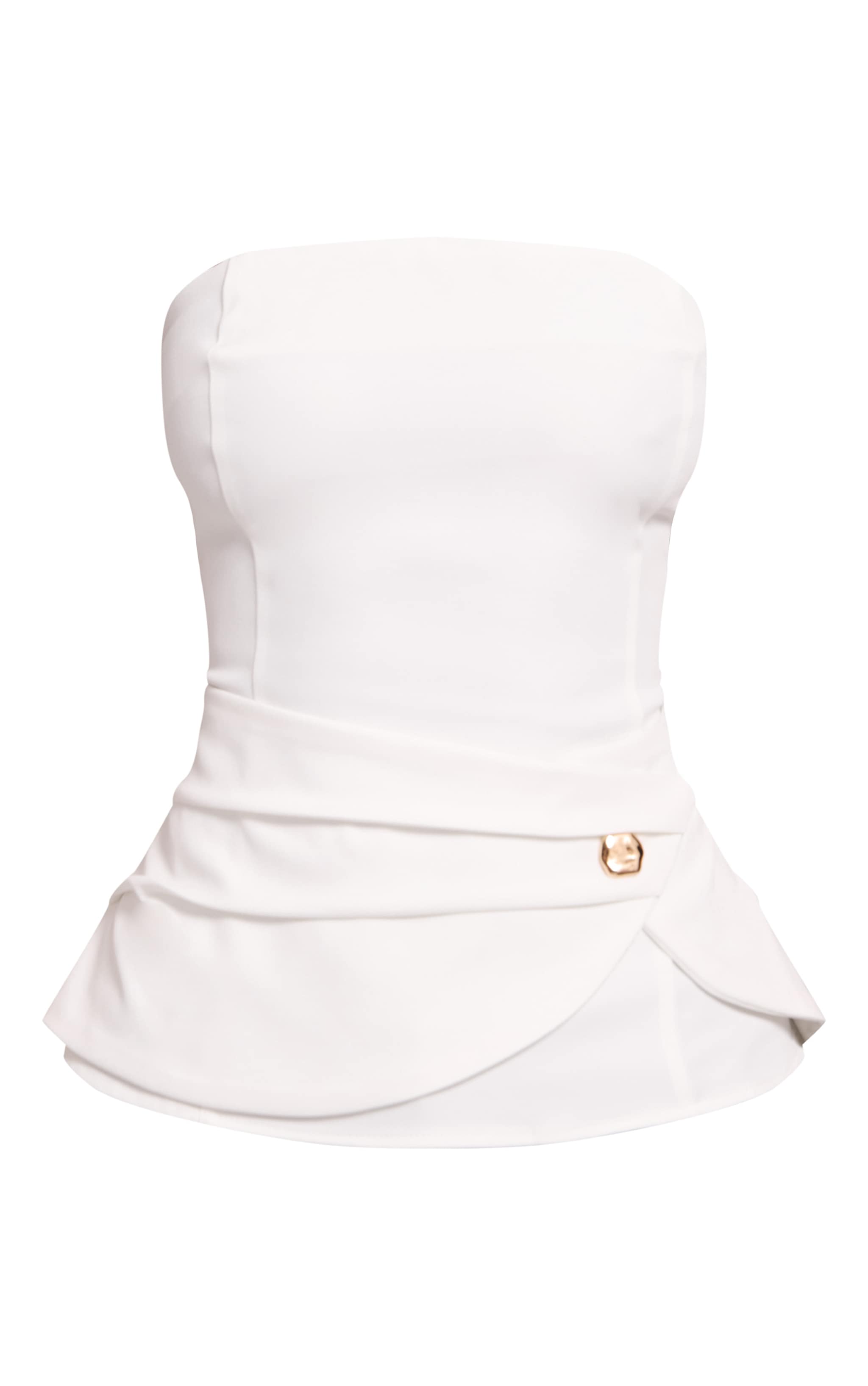 Petite Top bustier blanc à empiècement et détails asymétriques image 5