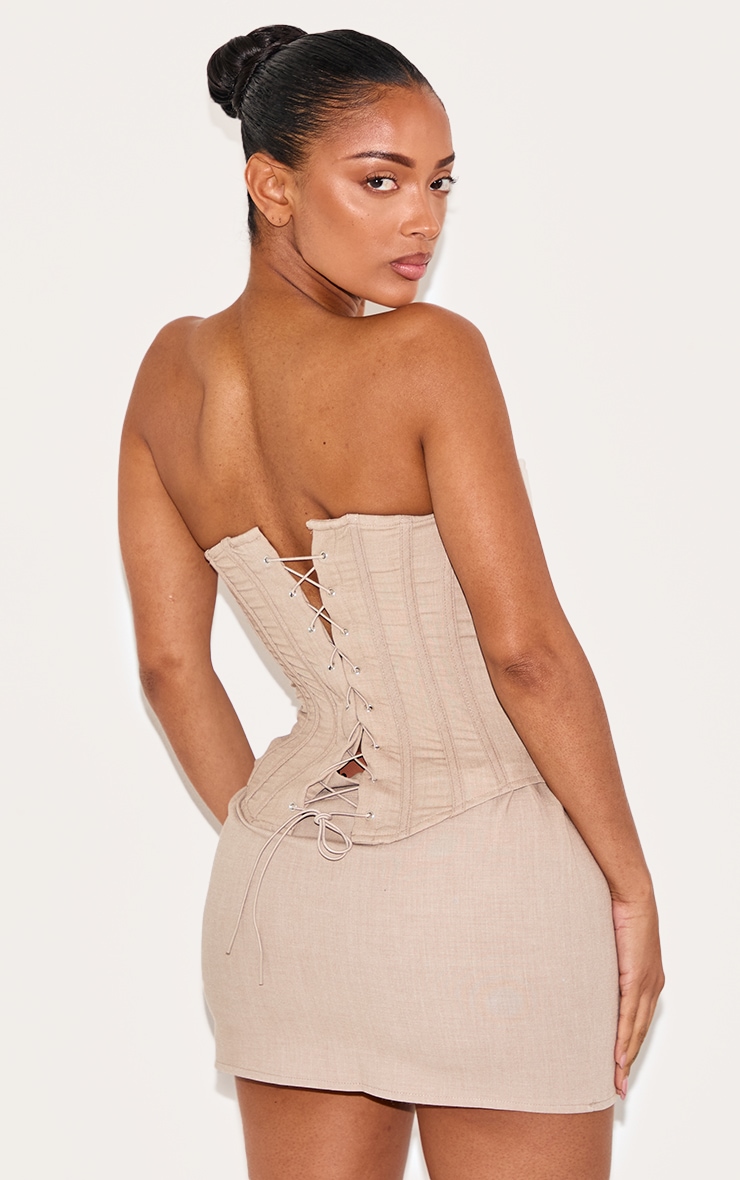 Shape Stone Lace Up Back Woven Corset image 2