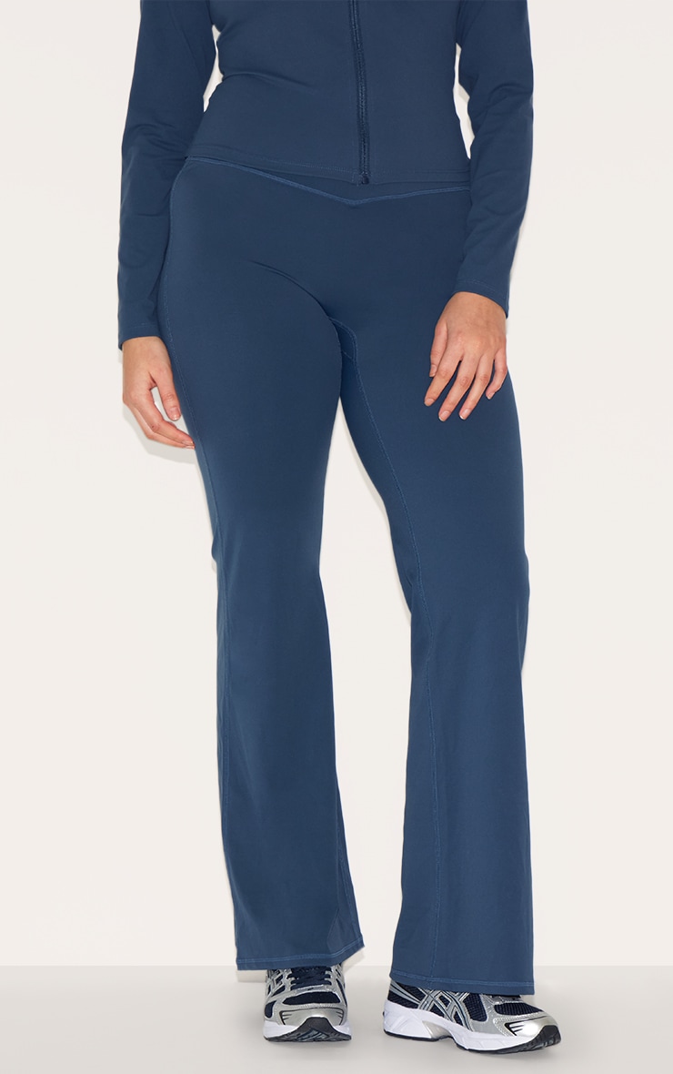 Midnight Blue Sculpt Wrap Waist Yoga Pants | Athleisure