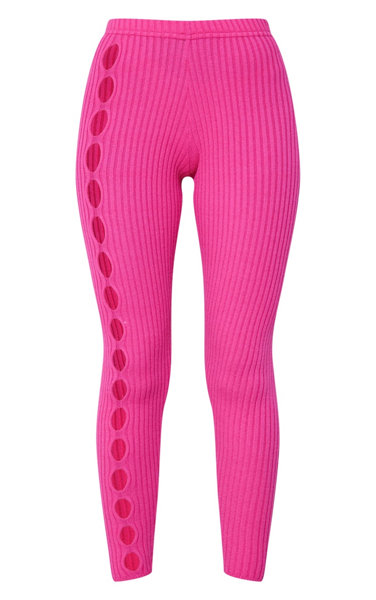 Pink Knit Eyelet Legging Set main image 1