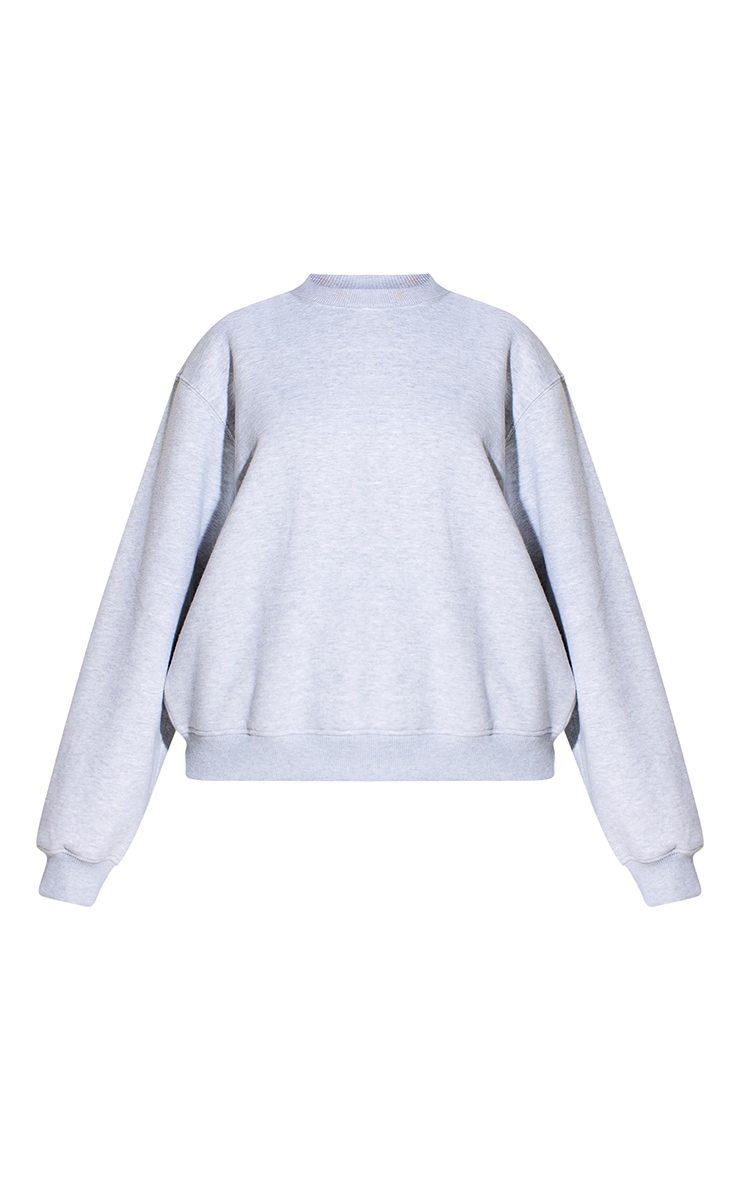 Petite Ash Grey Oversized Crew Sweatshirt image 5