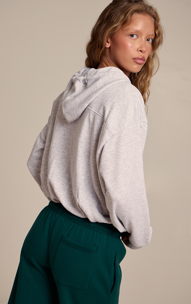 Ash Grey Loopback Elasticated Waist Zip Hoodie image 2