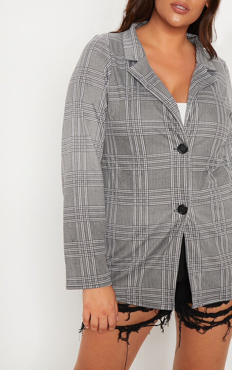 Plus size checked blazer online