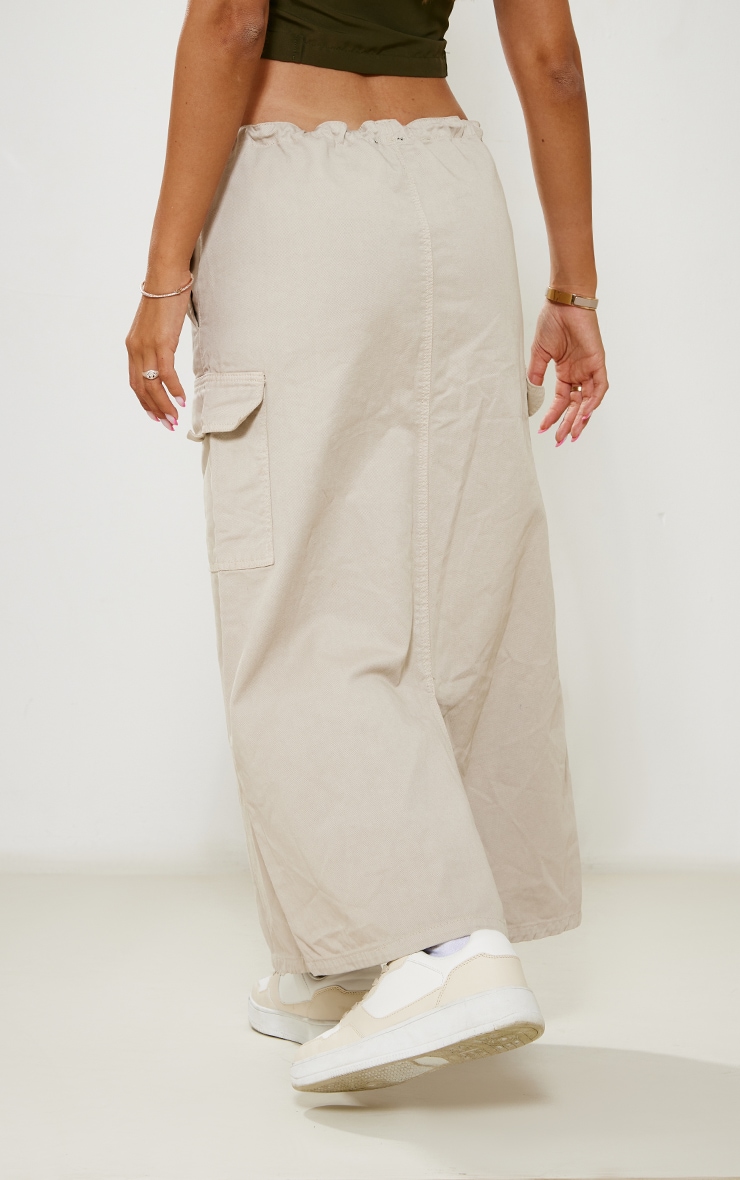 Stone Twill Toggle Washed Midaxi Skirt image 3