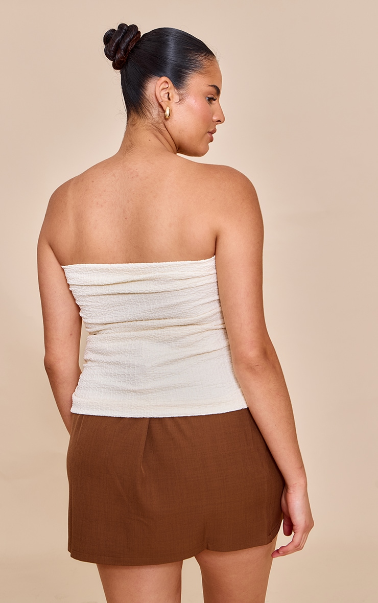 Plus Cream Textured Double Layer Bandeau Top image 2