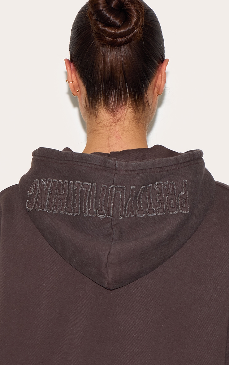 PRETTYLITTLETHING Shape Hoodie chocolat image 4