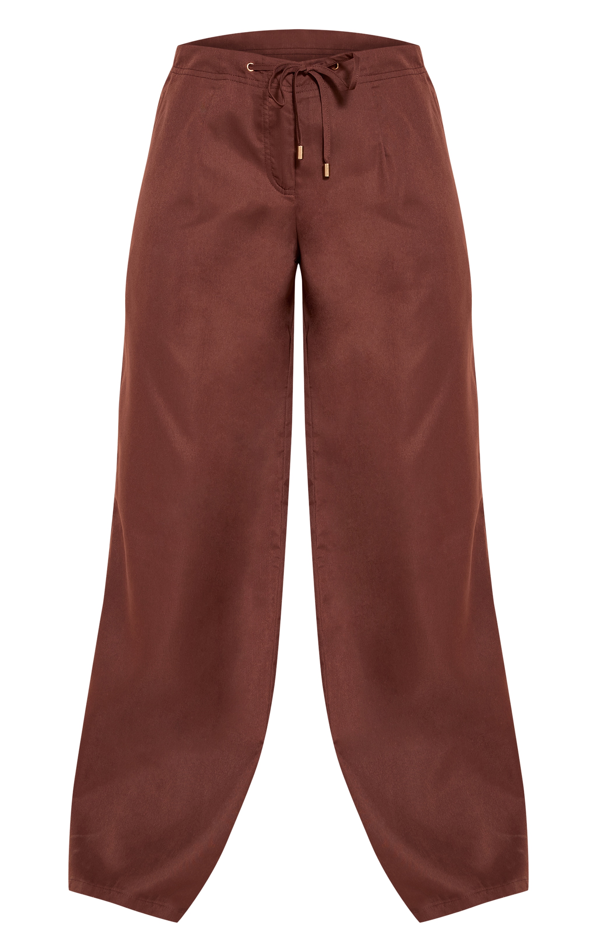 Dark Brown Oversized Drawstring Straight Leg Pant image 5