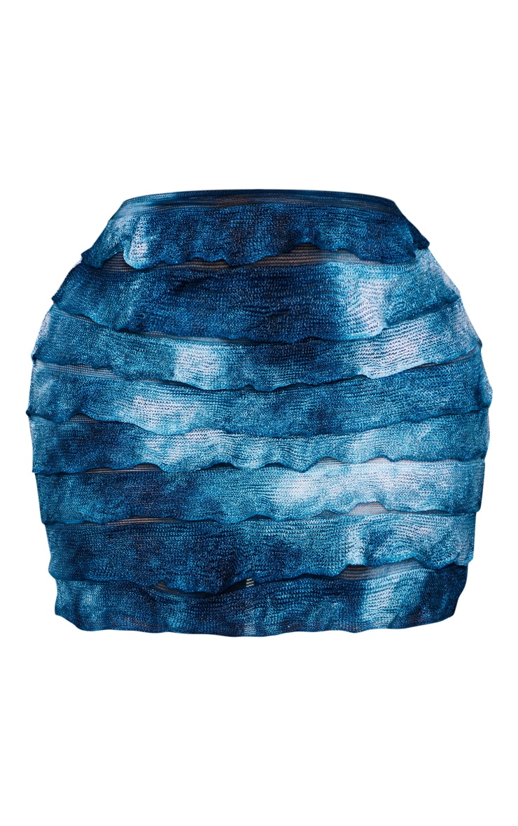 Shape Blue Ombre Multi Frill Detail Micro Mini Skirt image 6