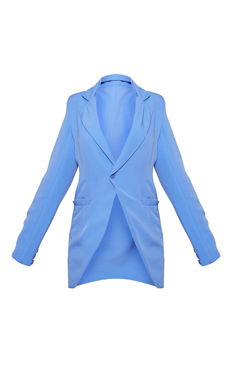 Cornflower Blue Shoulder Pad Blazer Dress PrettyLittleThing QA