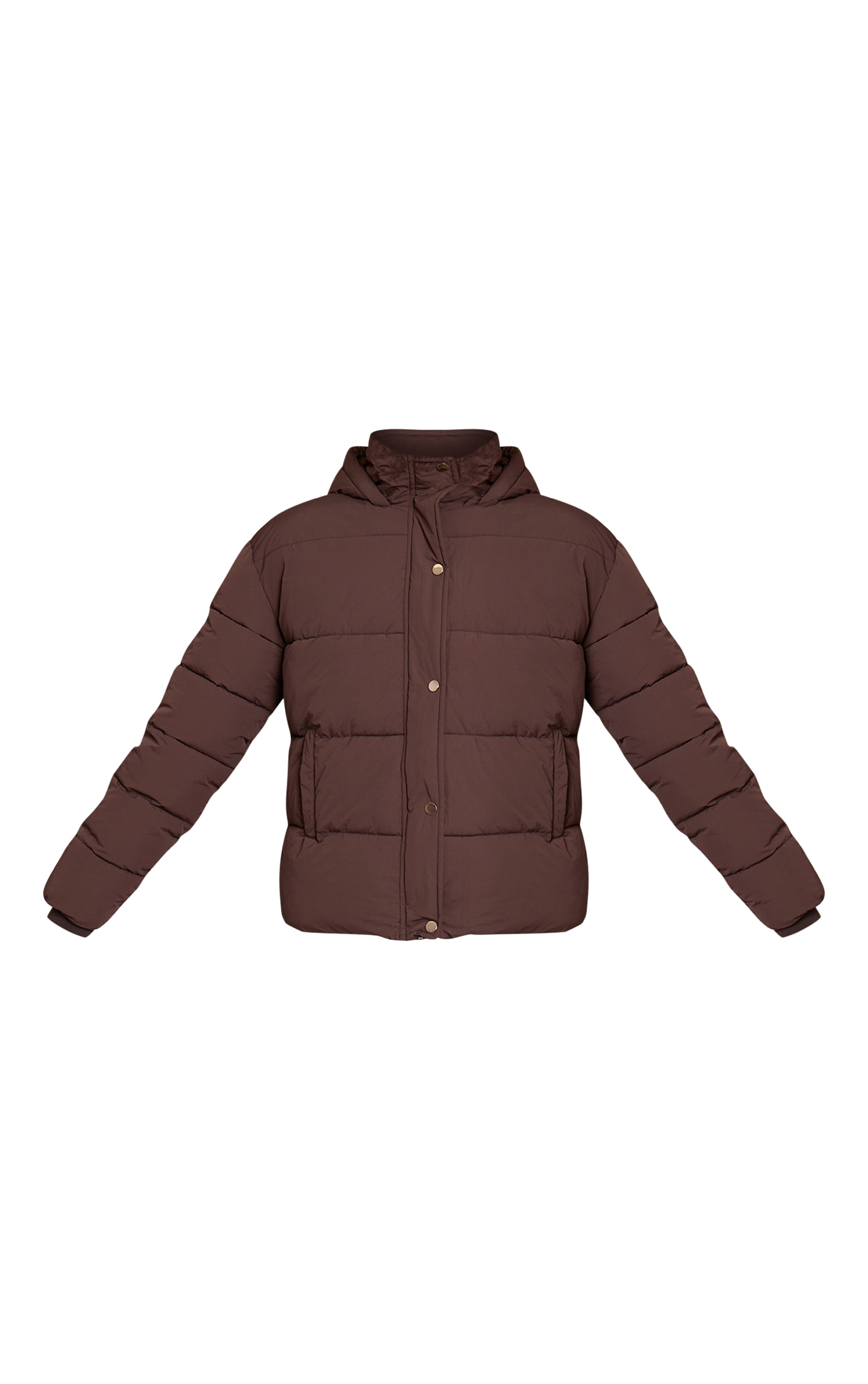 Chocolate Hooded Puffer Jacket image 5