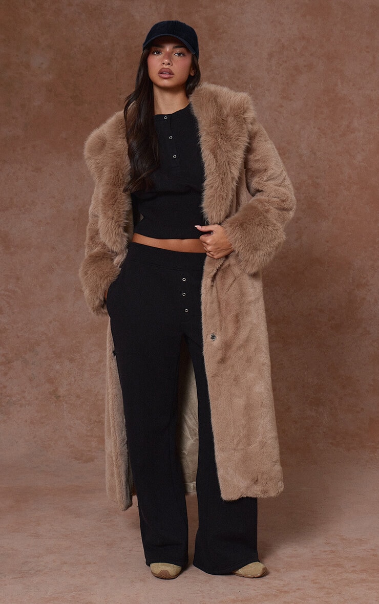 Black High Waist Straight Leg Sweatpants