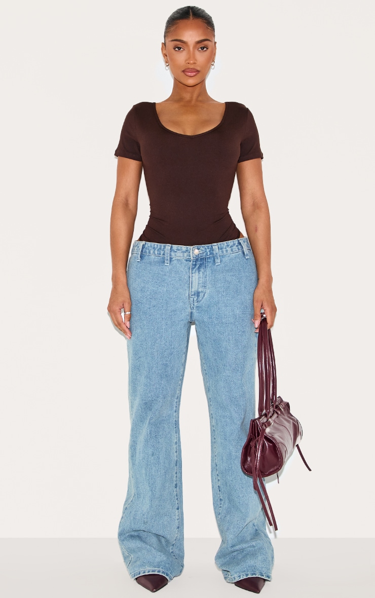Shape Chocolate Sculpted V Neck Short Sleeve Bodysuit image 1