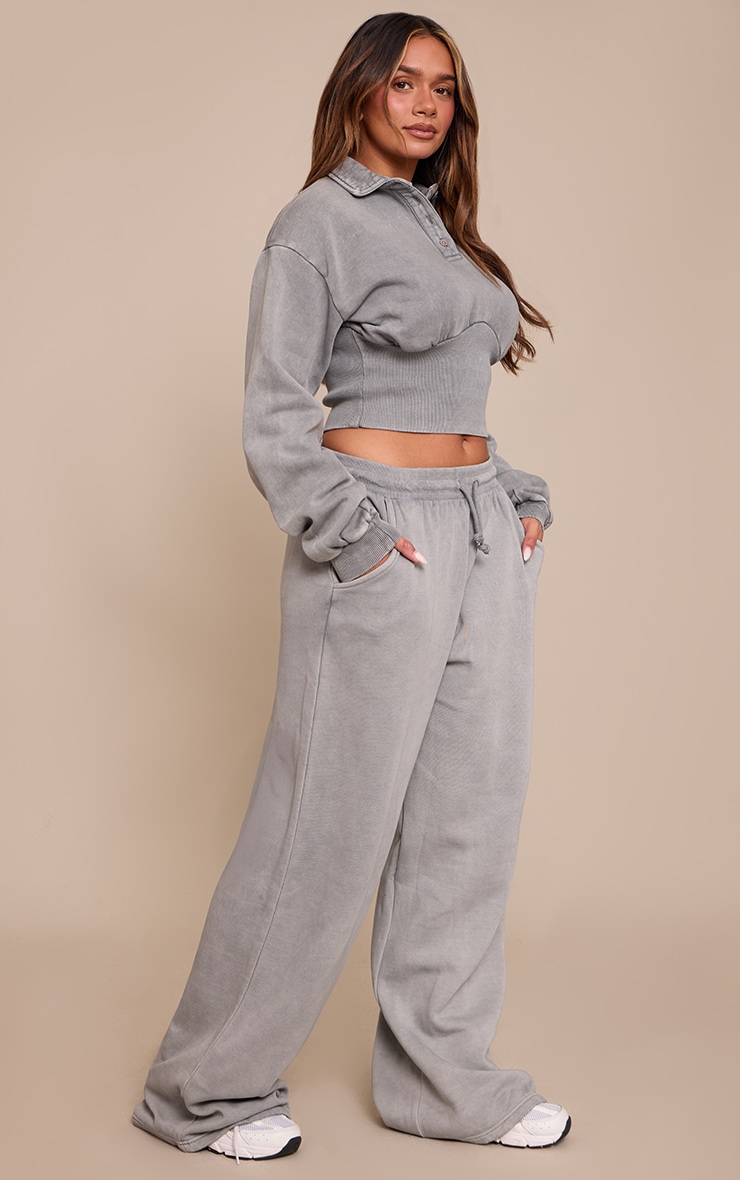Shape Grey Marl Tie Waist Straight Leg Sweatpants