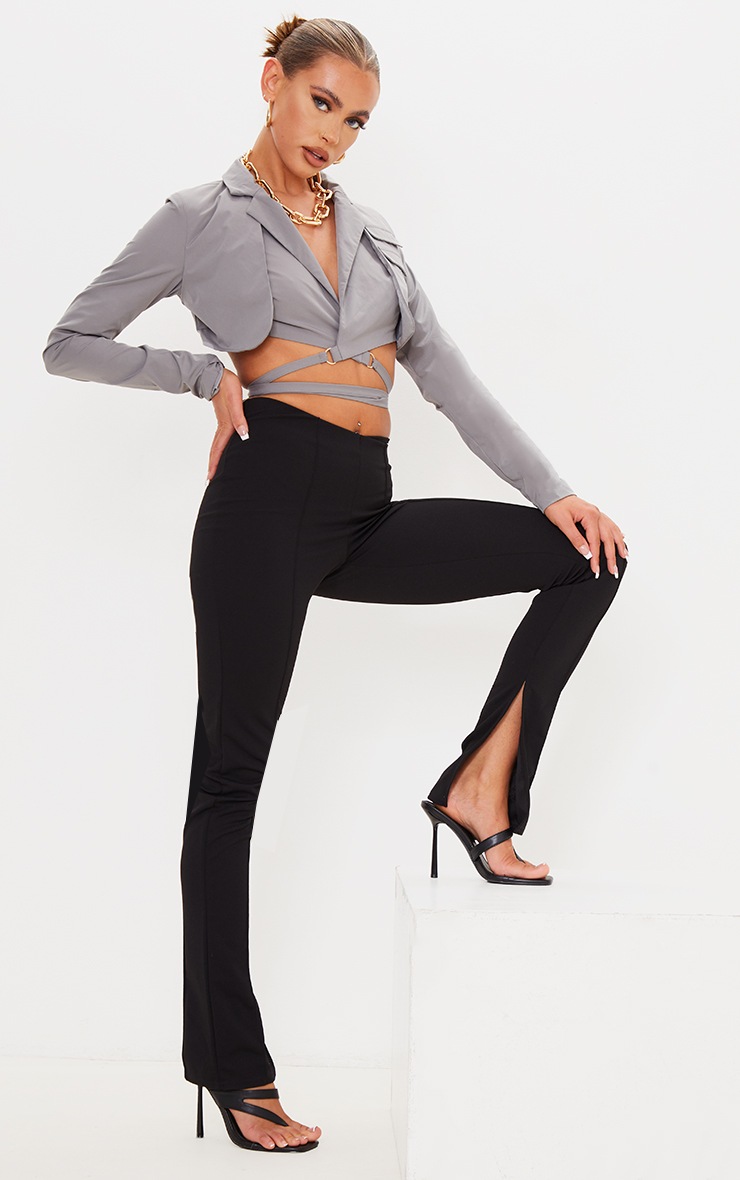 cropped blazer tie waist