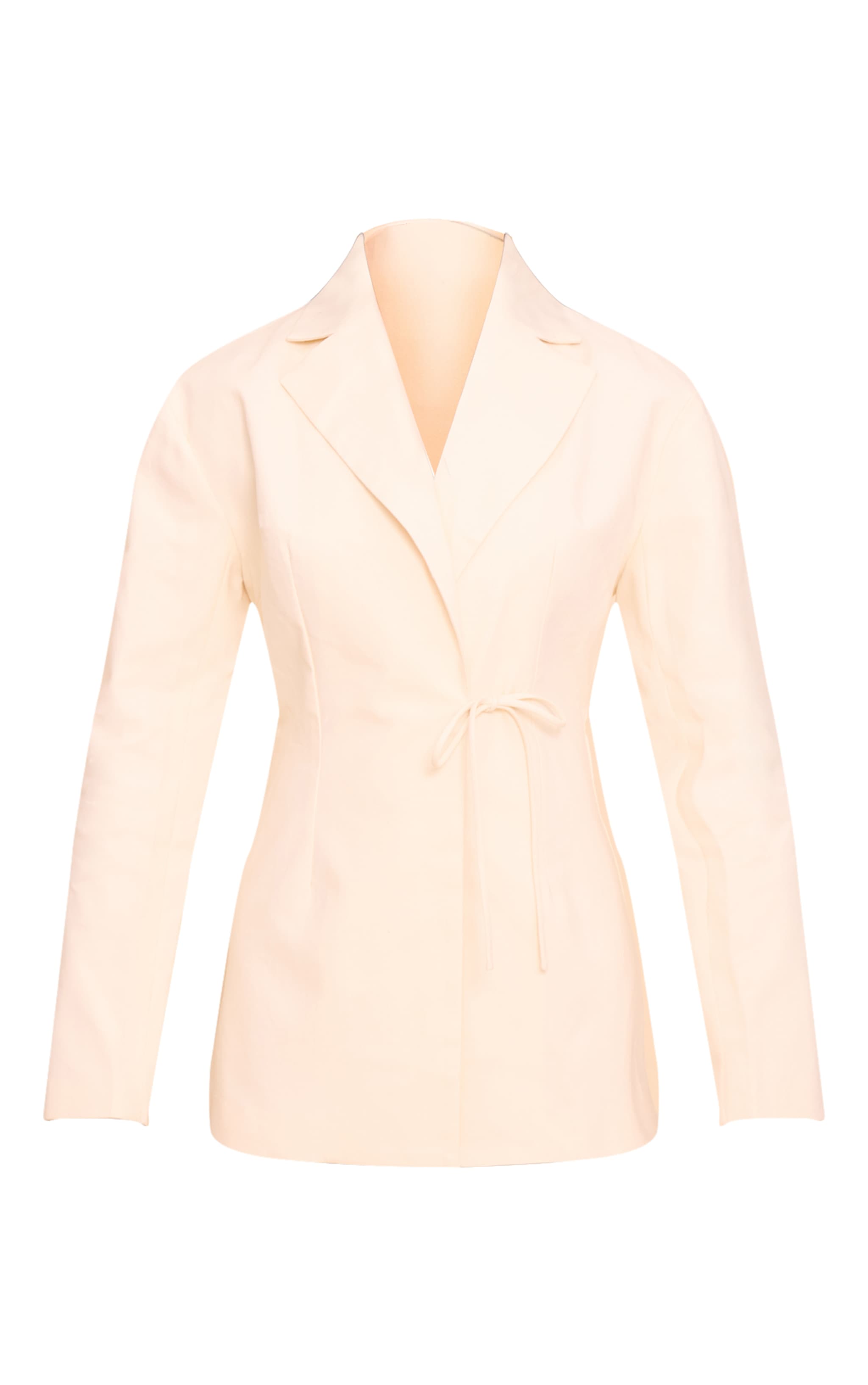 Cream Woven Wrap Blazer Playsuit image 5
