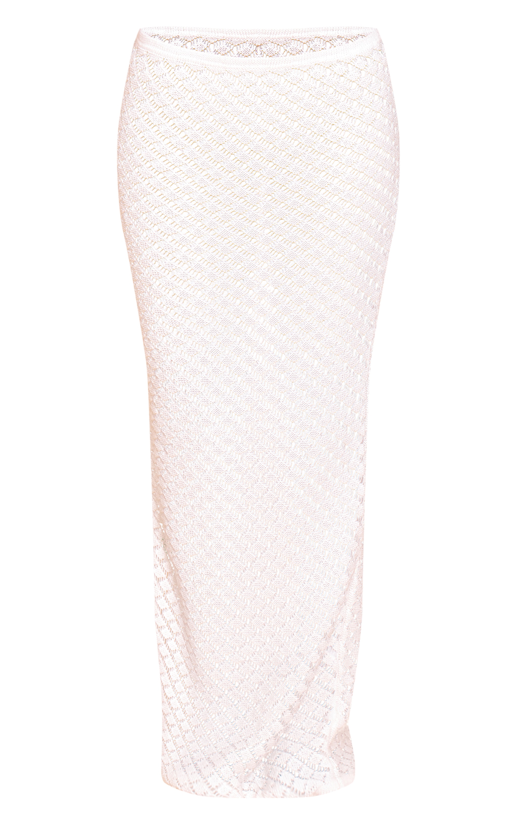 Petite Jupe longue en maille tricot blanche à taille basse image 5