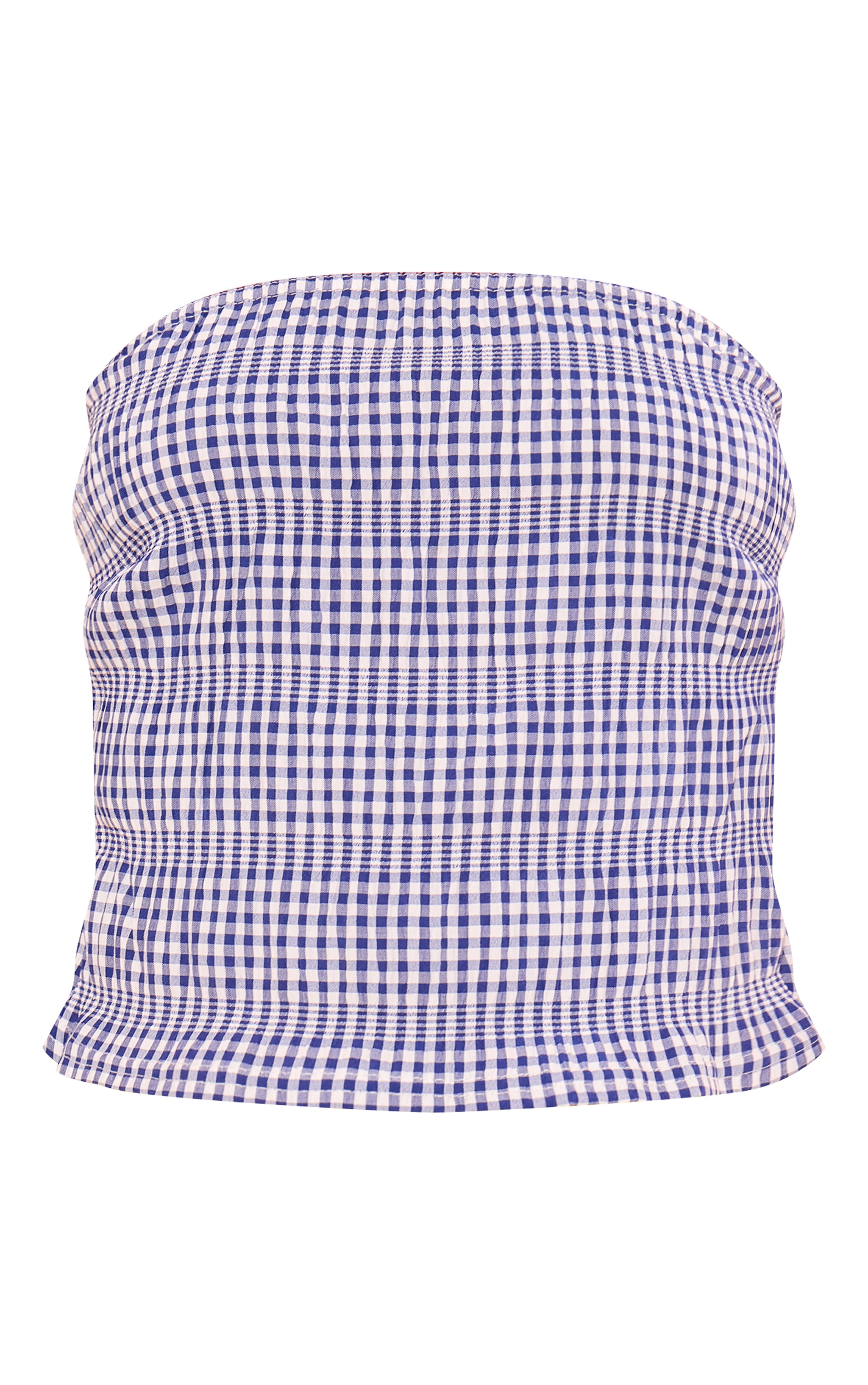 Blue Gingham Bandeau Long Top image 5