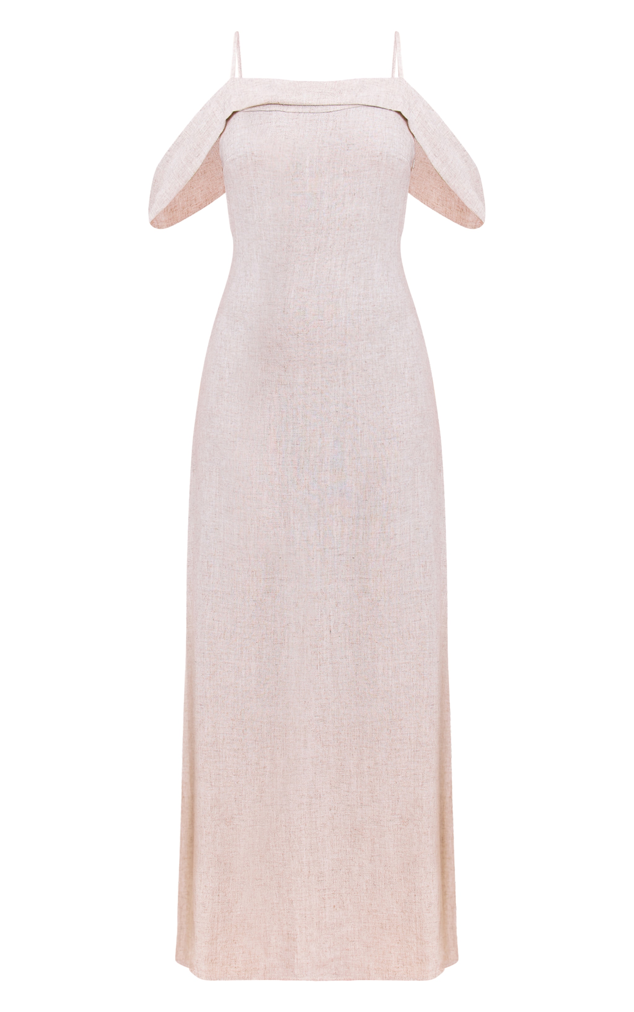 Natural Textured Strappy Drape Detail Maxi Dress image 5