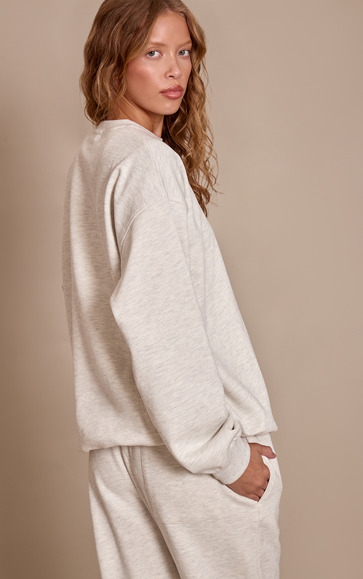 PLT Ash Grey 440 GSM Heavyweight Cotton Loopback Sweatshirt  image 2