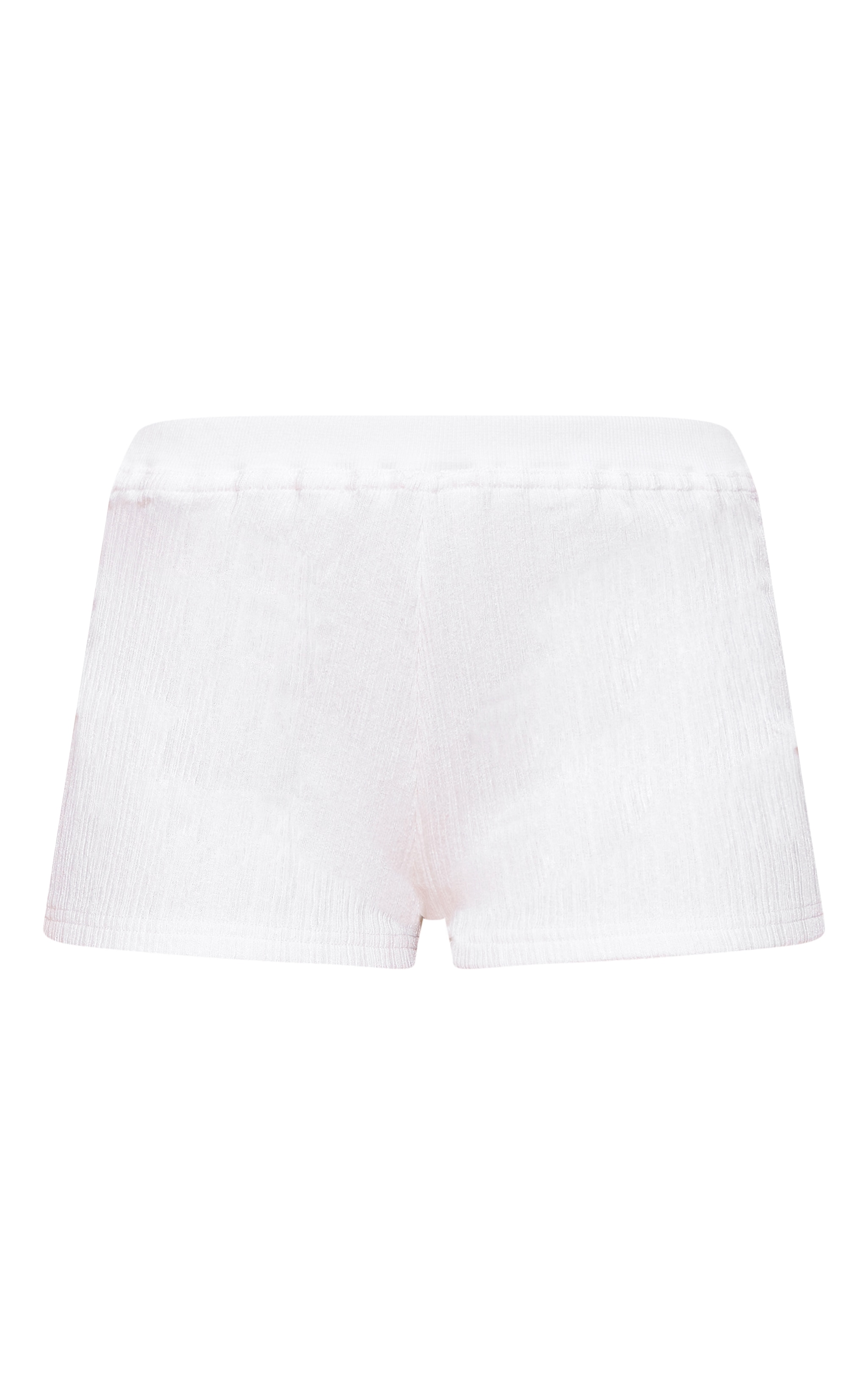 White Textured Micro Hot Pants image 6