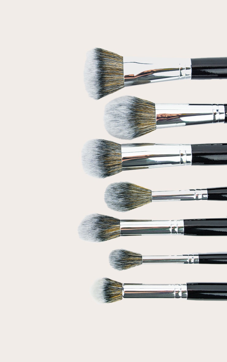 Peaches & Cream 7 Piece Face Makeup Brush Set Black image 3