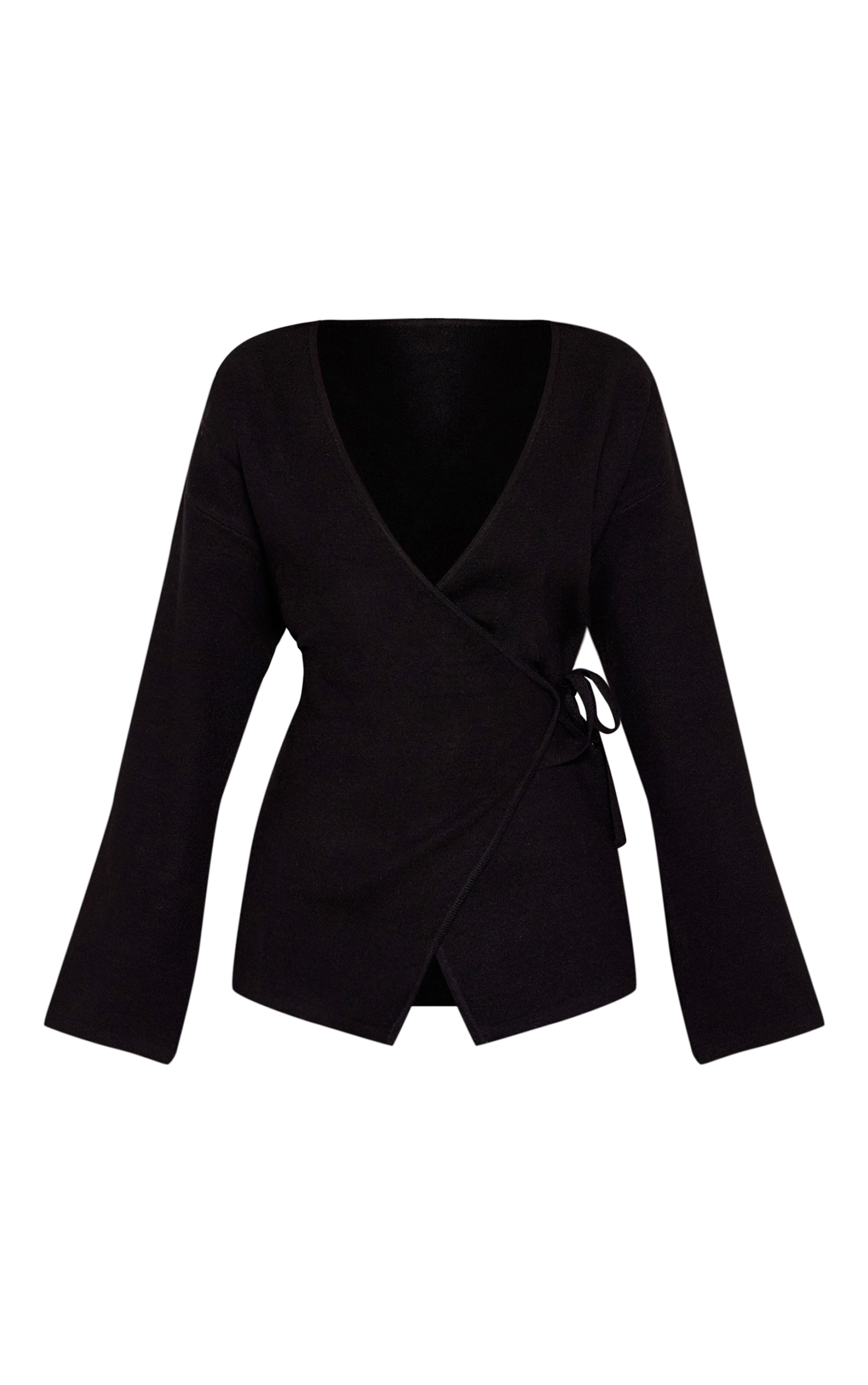 Petite Black Long Sleeve Wrap Cardigan  image 5