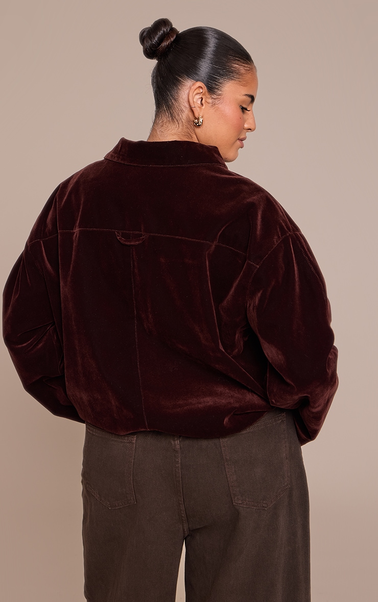 Plus Chocolate Velvet Bomber Jacket  image 2