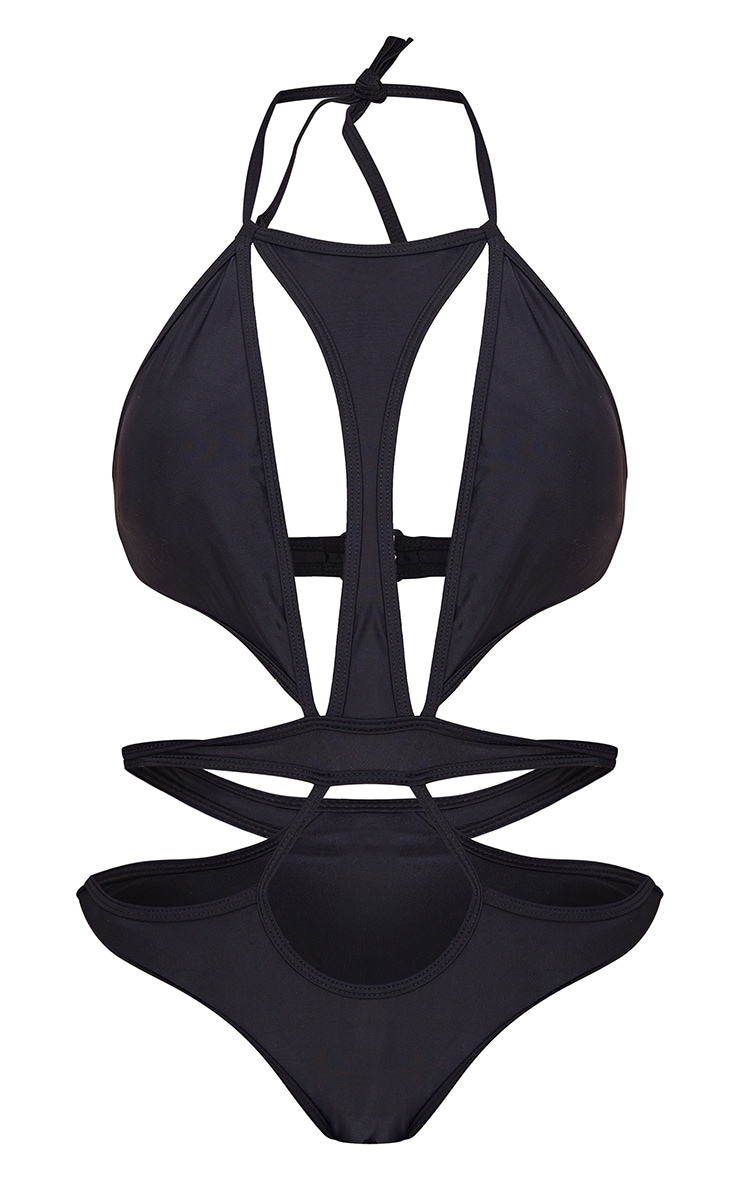 Black Binding Cut Out Swimsuit image 5