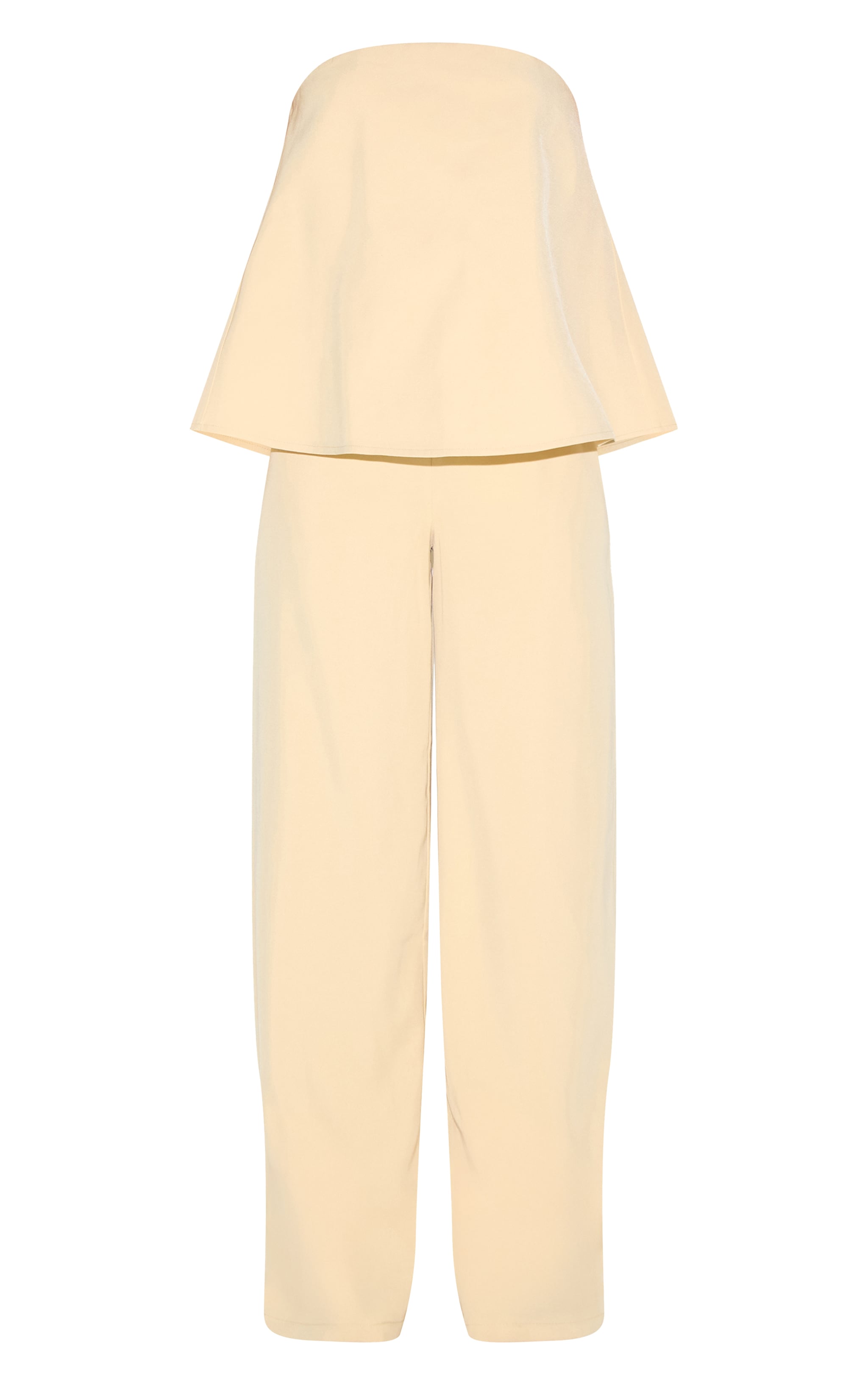 Butter Yellow Structured Woven Peplum Straight Leg Jumpsuit image 5