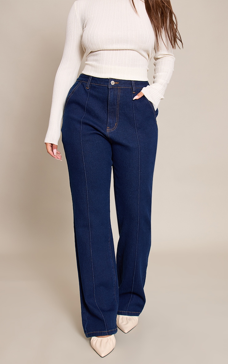 Shape Indigo Stretch Denim Highwaisted Pintuck Adjustable Back Detail Jeans image 2