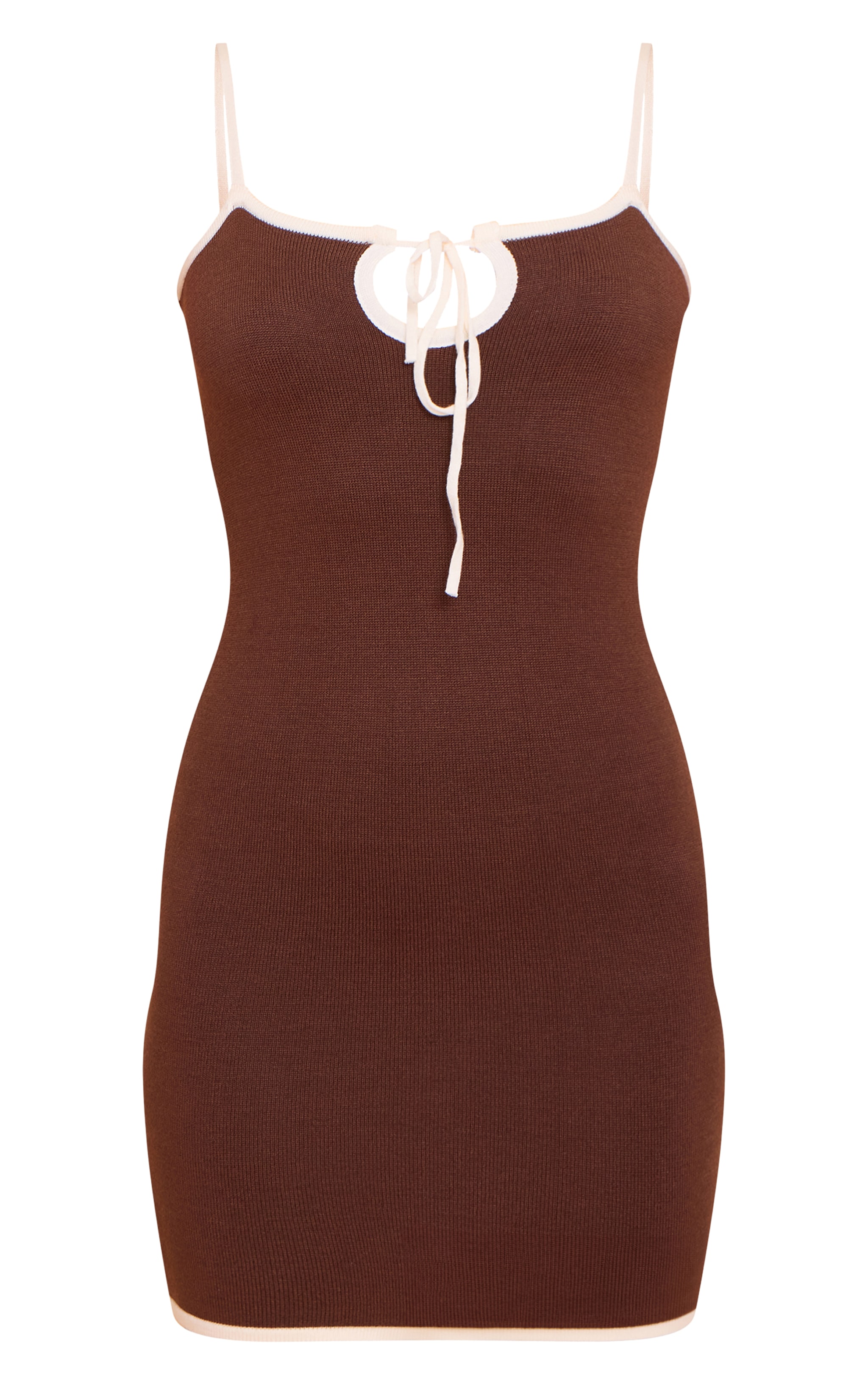Chocolate Contrast Tie Mini Dress image 5