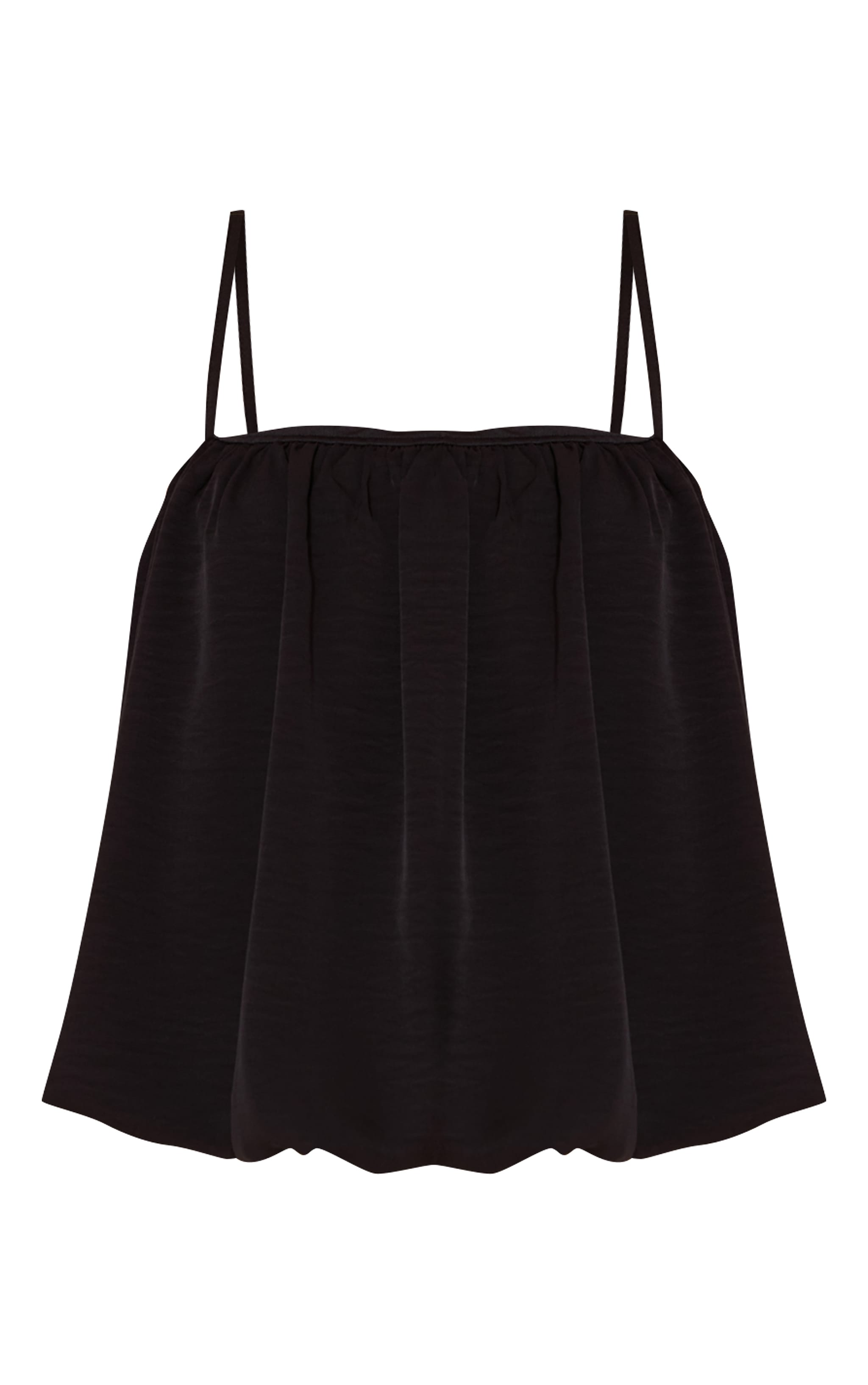 Black Chiffon Strappy Puff Ball Top image 5