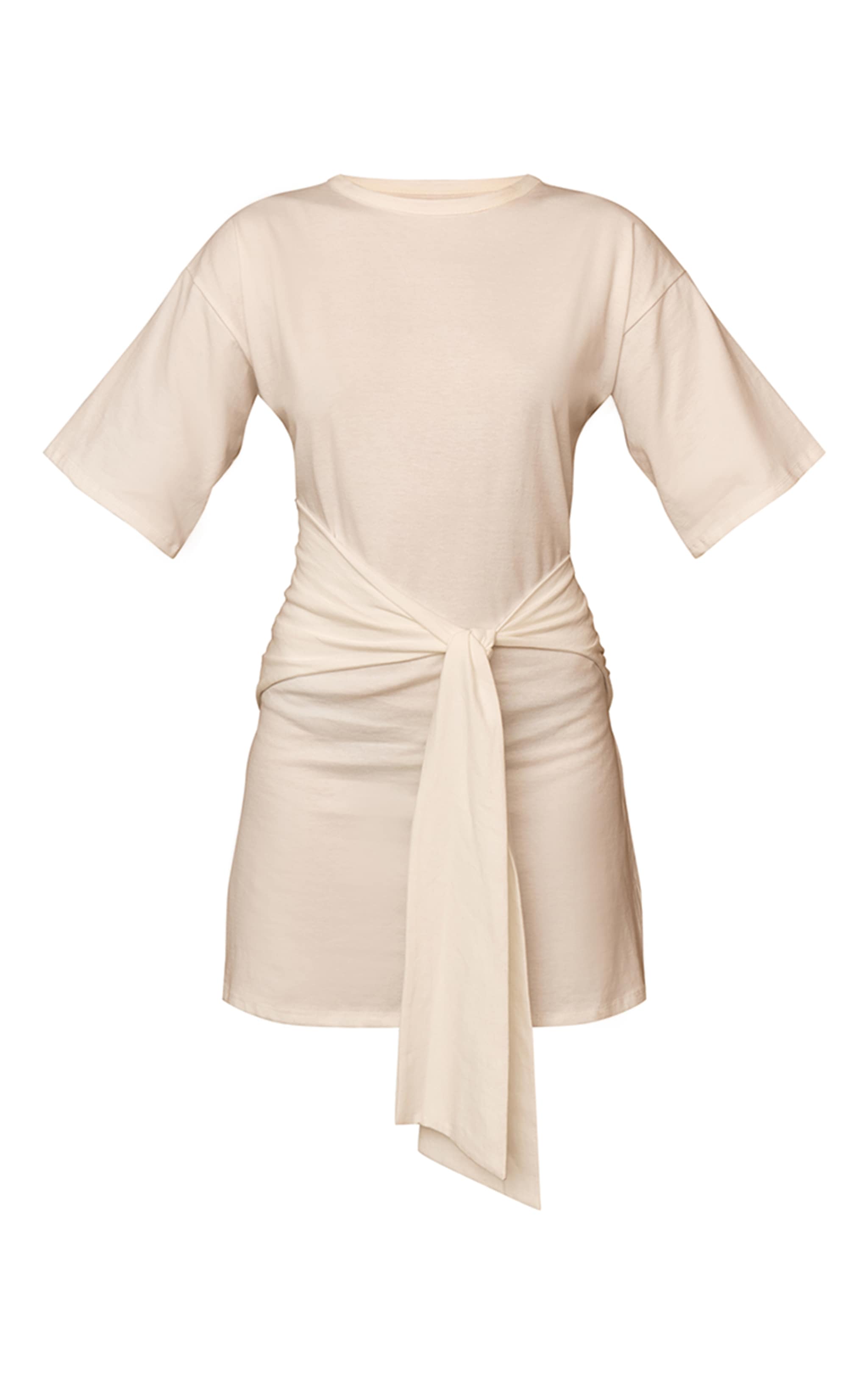 White Wrap Detail T-Shirt Dress image 5