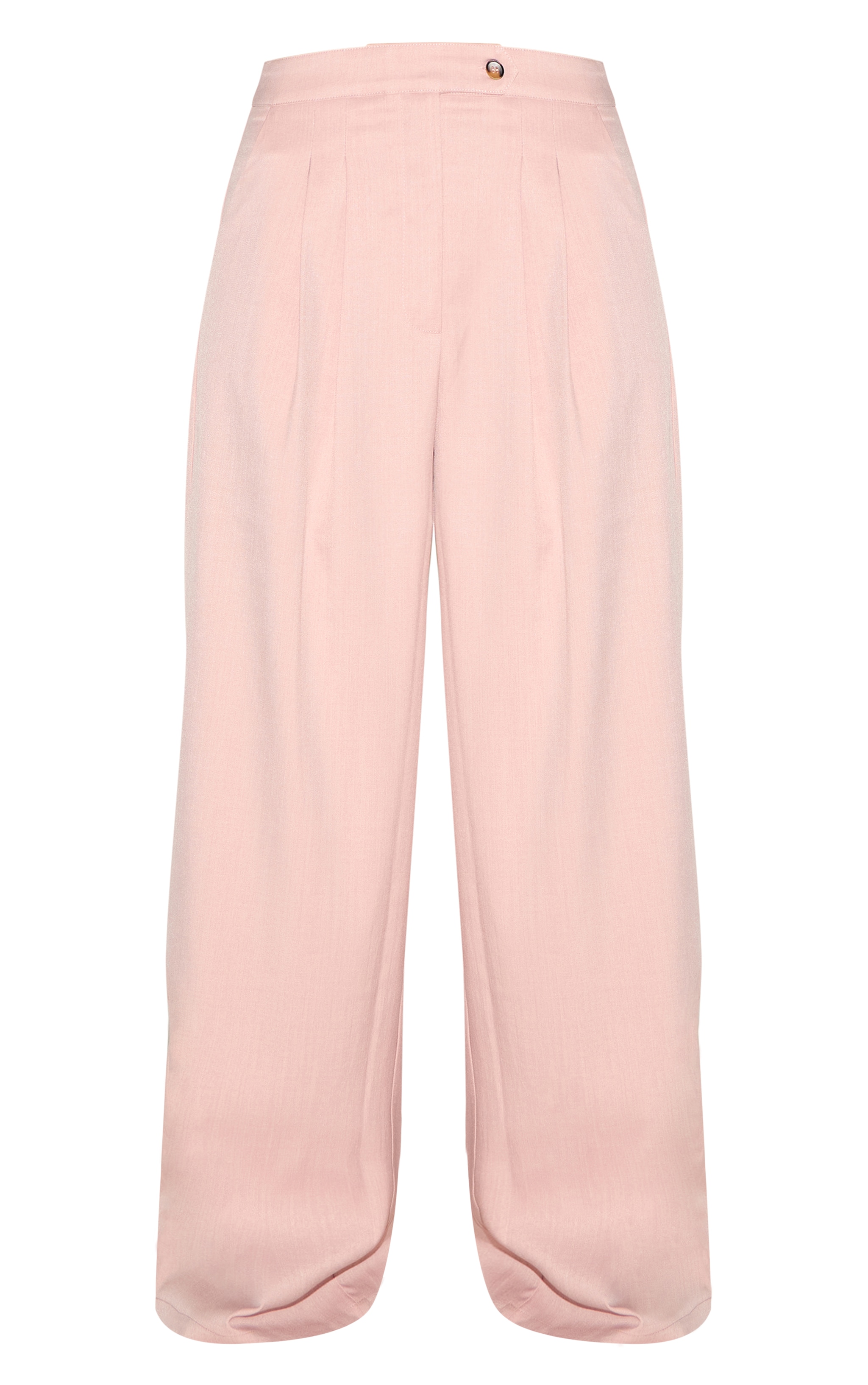 Light Pink Tailored Woven Pleated Wide Leg Pants image 5
