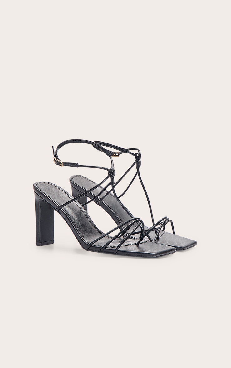 BlackT Bar Square Toe Slim Block Heeled Sandal image 3