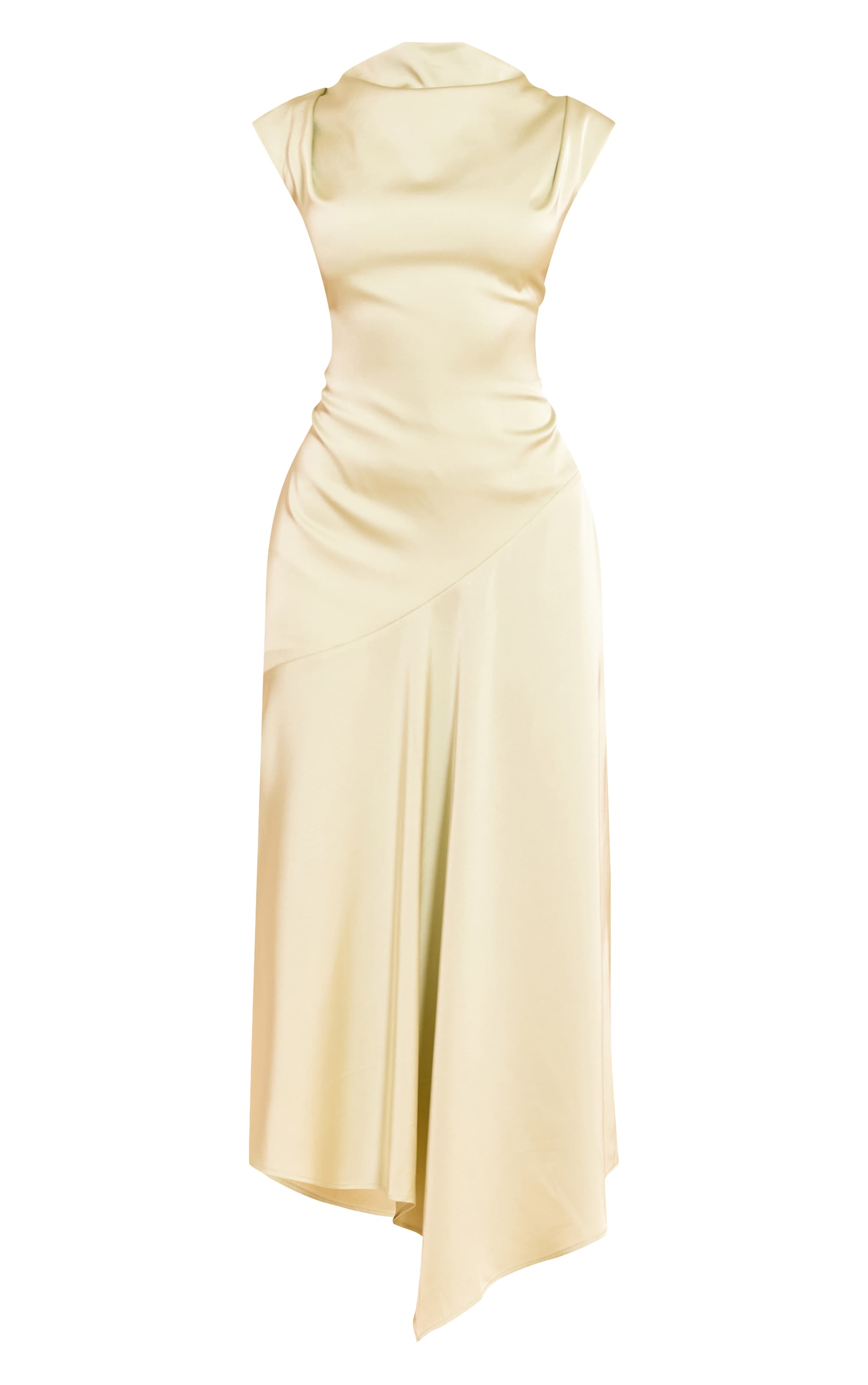 Sage Satin High Neck Midaxi Dress image 5