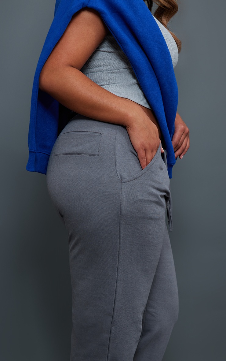 Shape Charcoal Grey Fold Waistband Wide Leg Sweatpants image 4