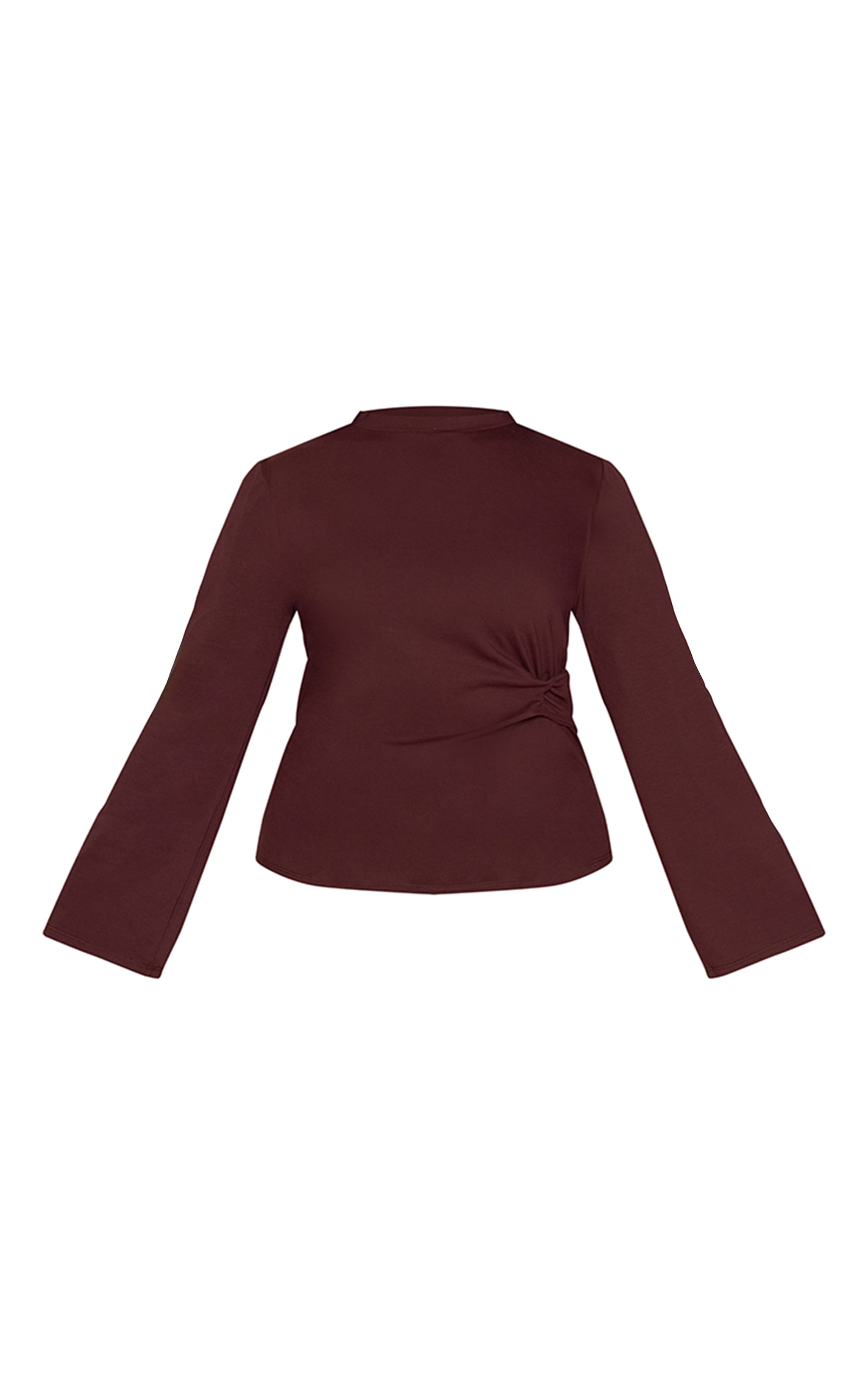 Plus Chocolate Cotton Side Detail Long Sleeve T-shirt  image 5