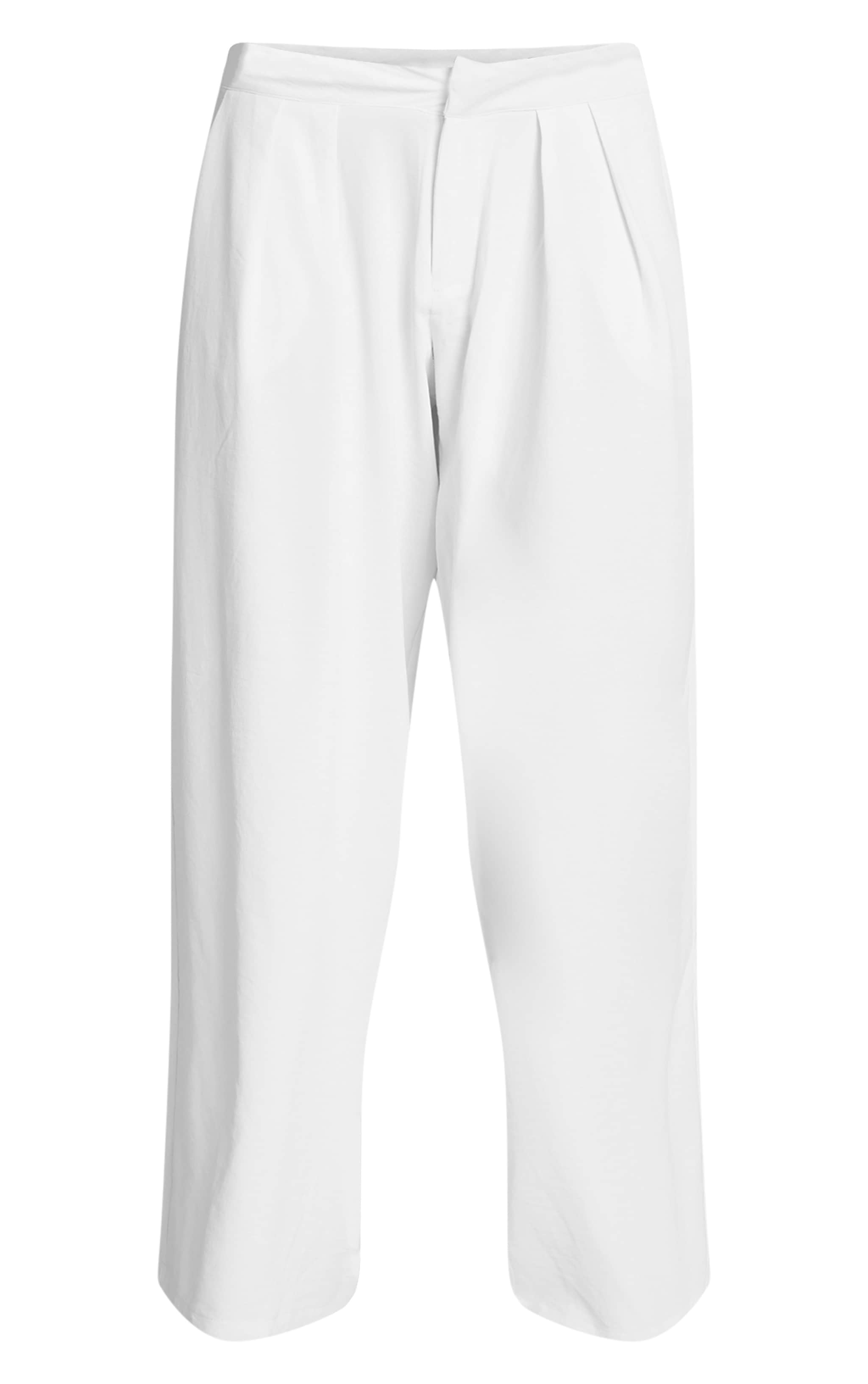 Cream Woven Side Tie Detail Wide Leg Pants image 5