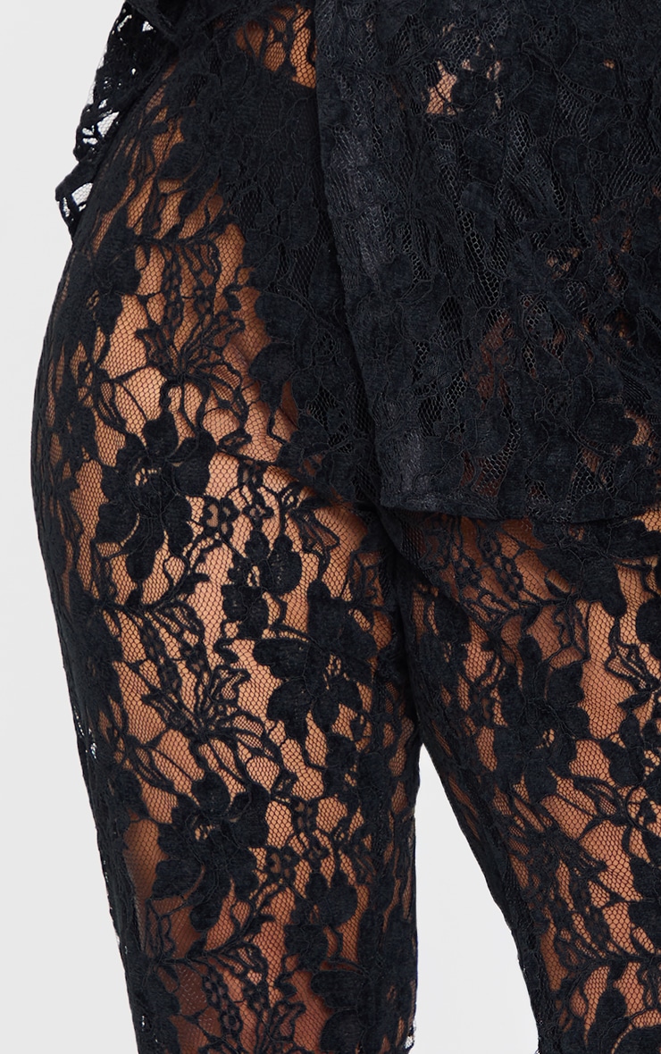 Plus Black Sheer Lace Pants image 4