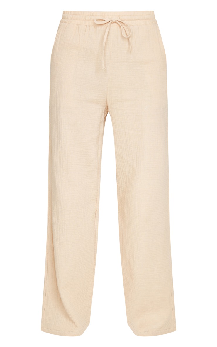Stone Textured Cheesecloth Drawstringwaist Pants PrettyLittleThing USA