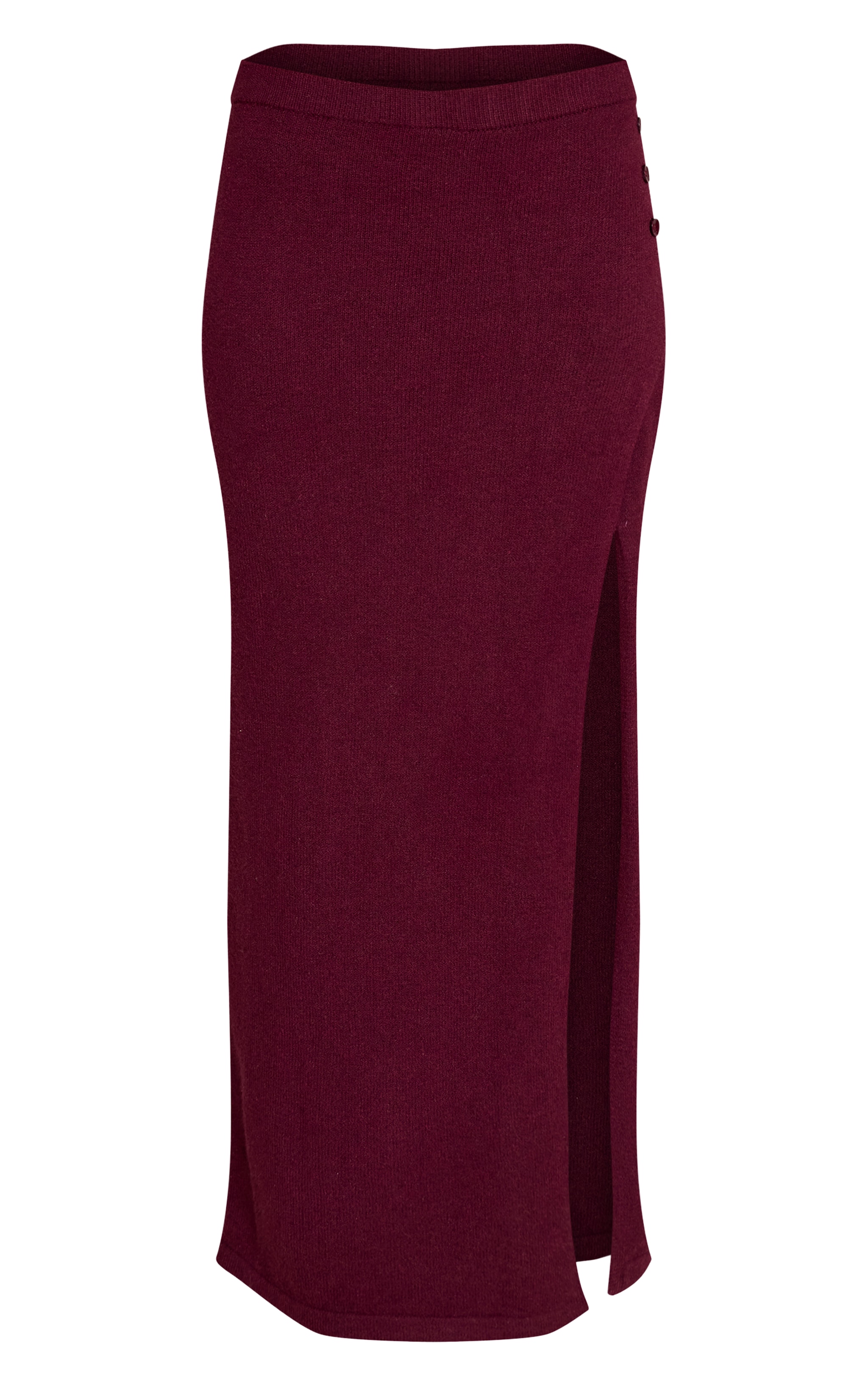 Burgundy Wrap Knit Maxi Skirt image 5