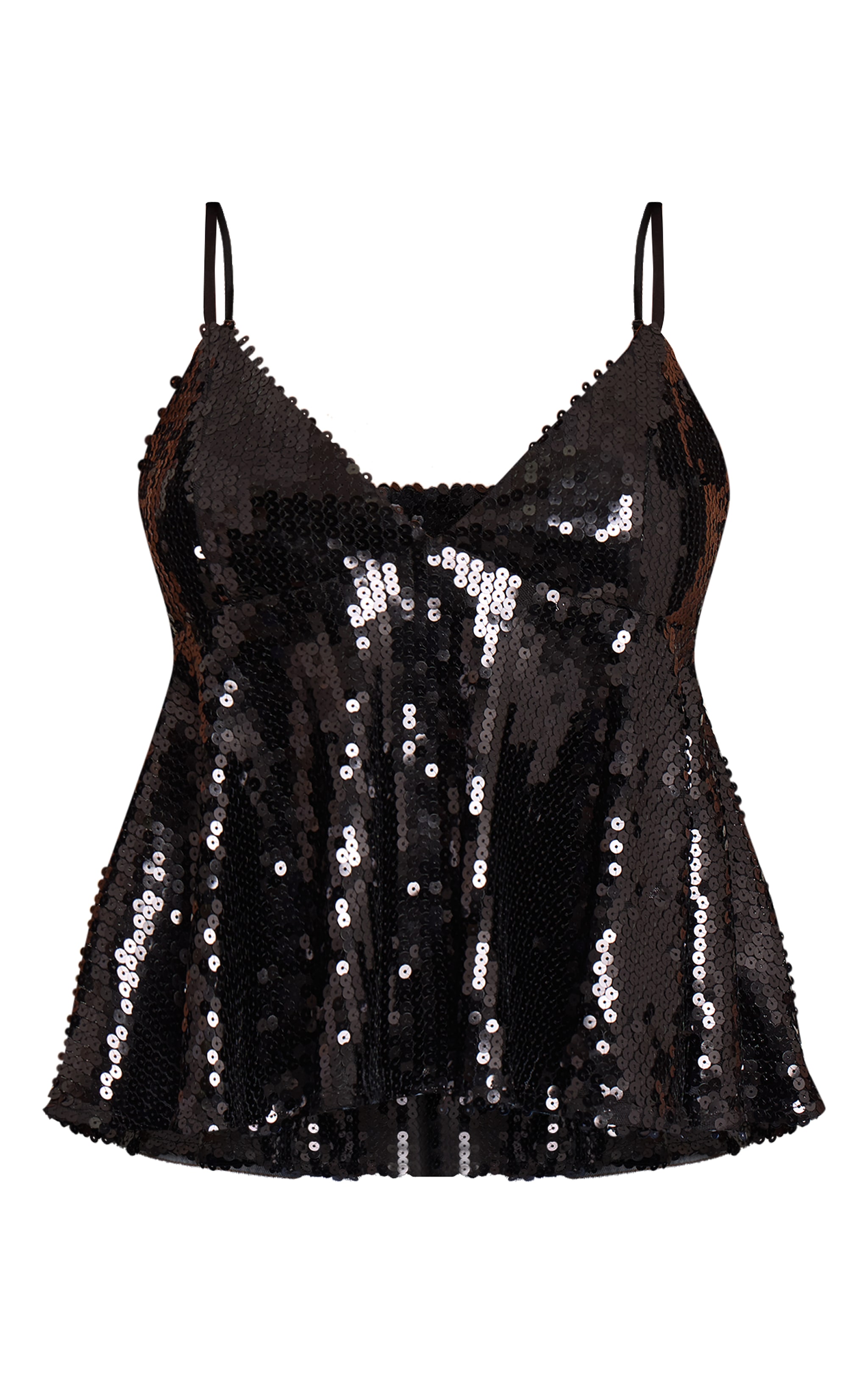 Black Sequin Floaty Cami Top image 5