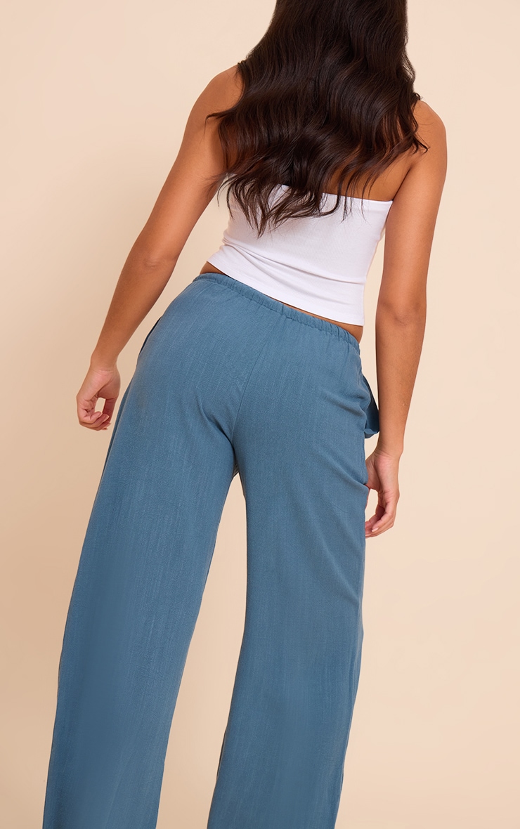 Pantalon léger tissé bleu à cordons ajustables image 3