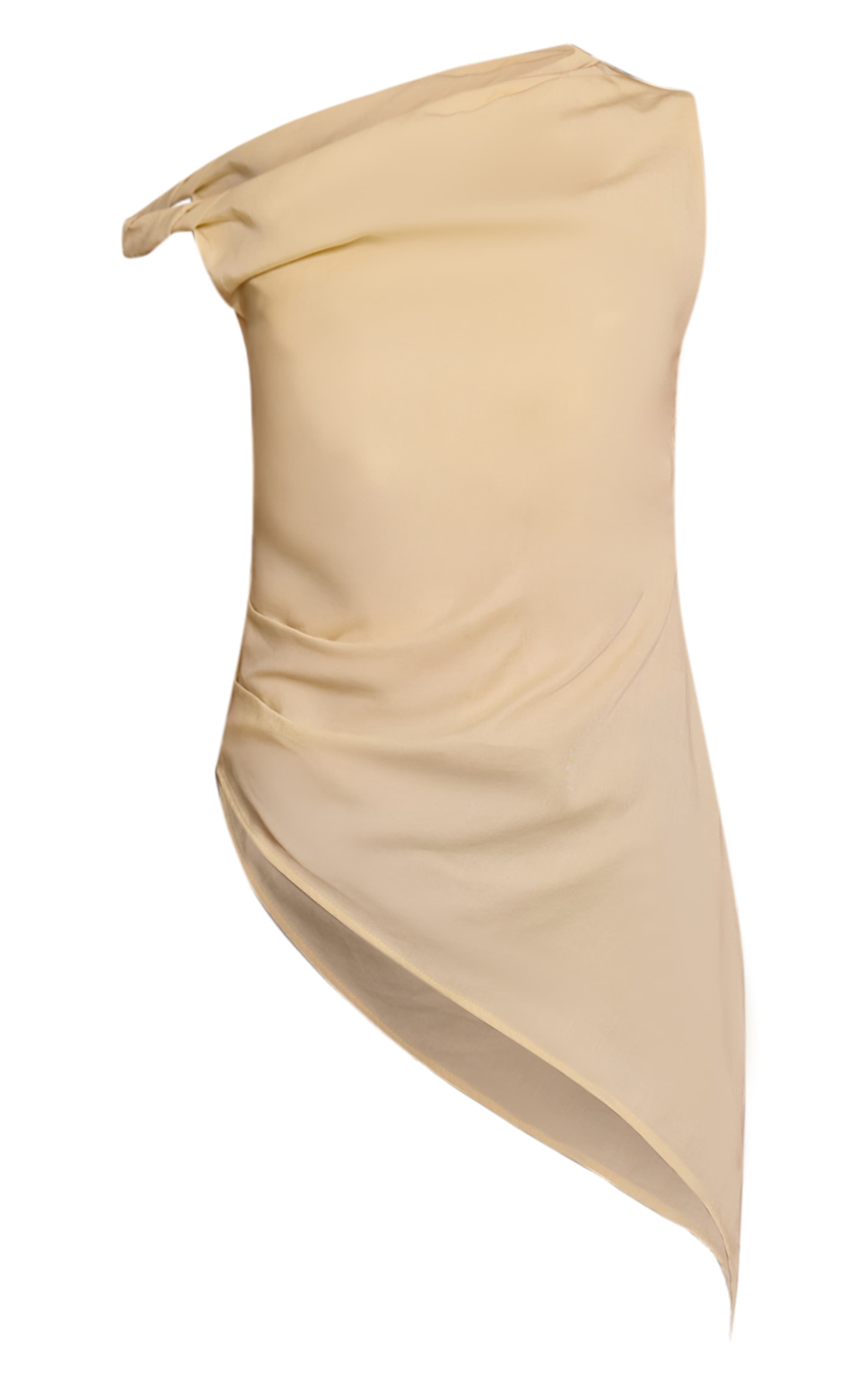 Buttermilk Tencel Asymmetric Drape Long Top image 5