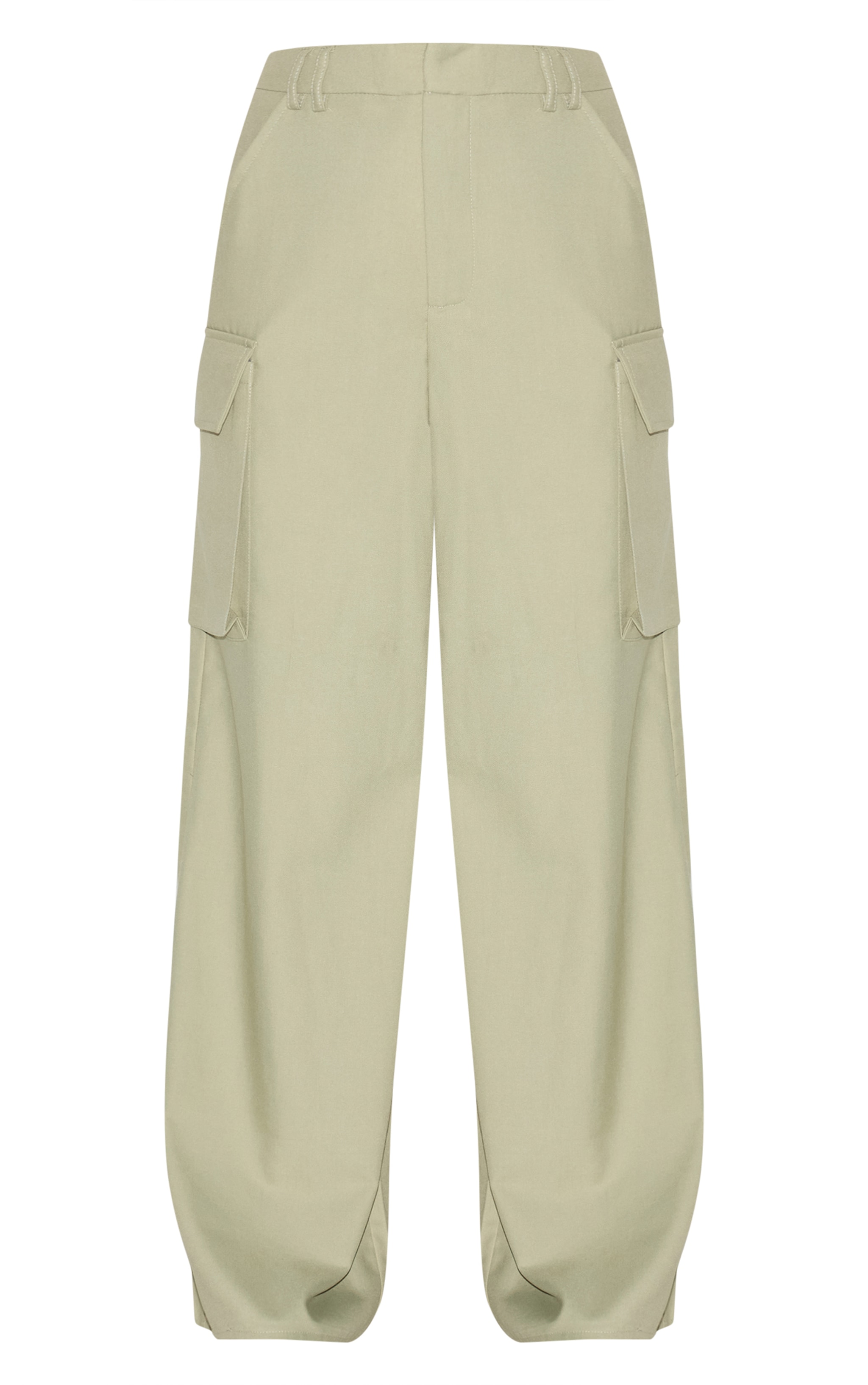 Pantalon droit tissé argile à poches image 5