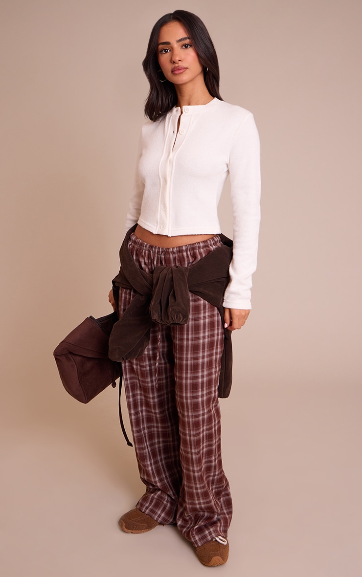 Petite Cream Super Soft Button Down Long Sleeve Top image 3