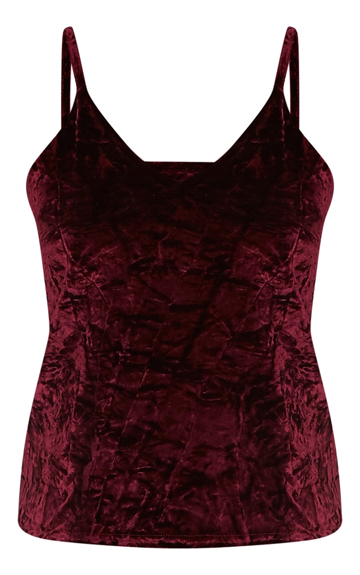 Lissa Berry Crushed Velvet Vest Tops PrettylittleThing PrettyLittleThing