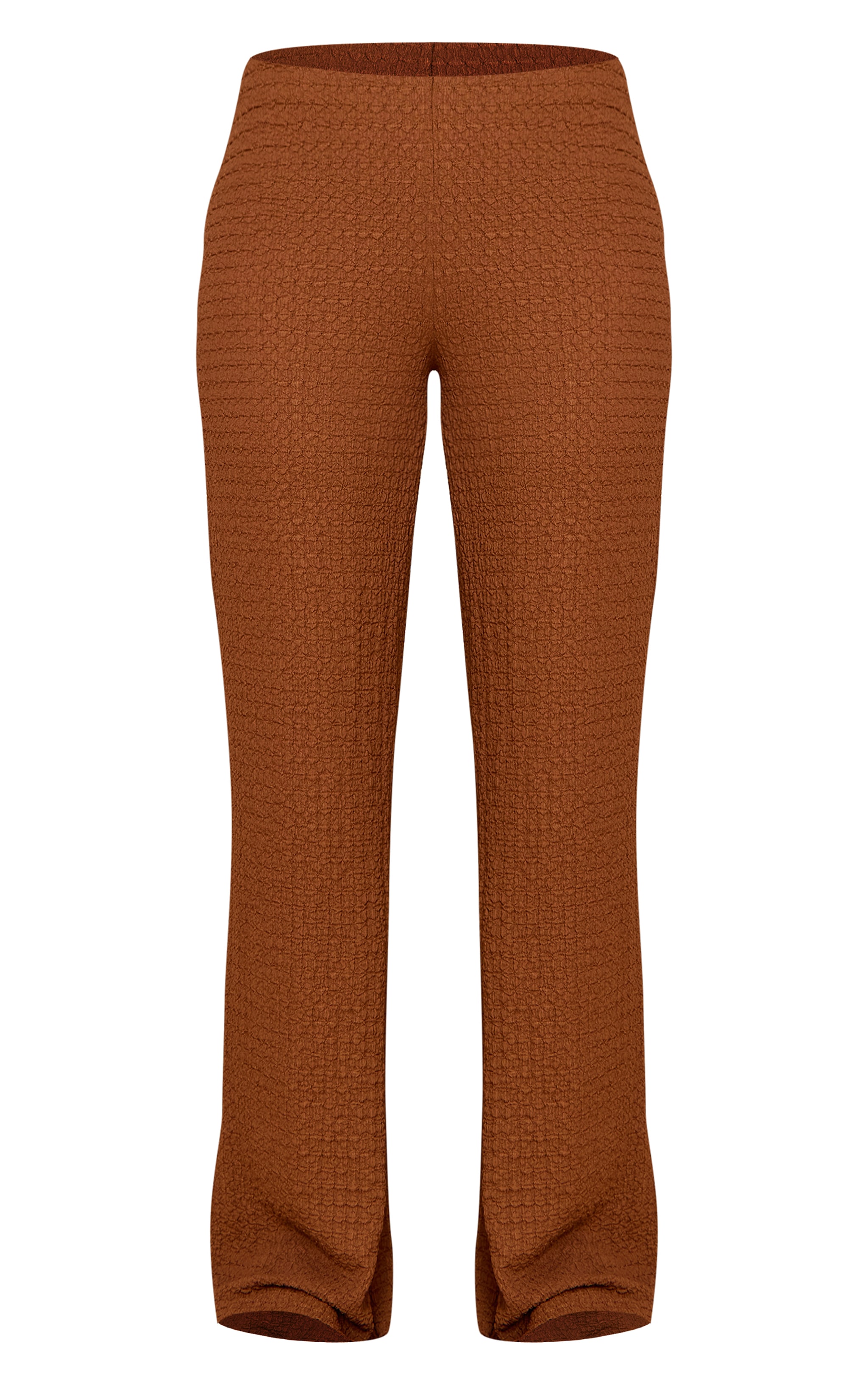 Brown Textured Straight Leg Pant image 5